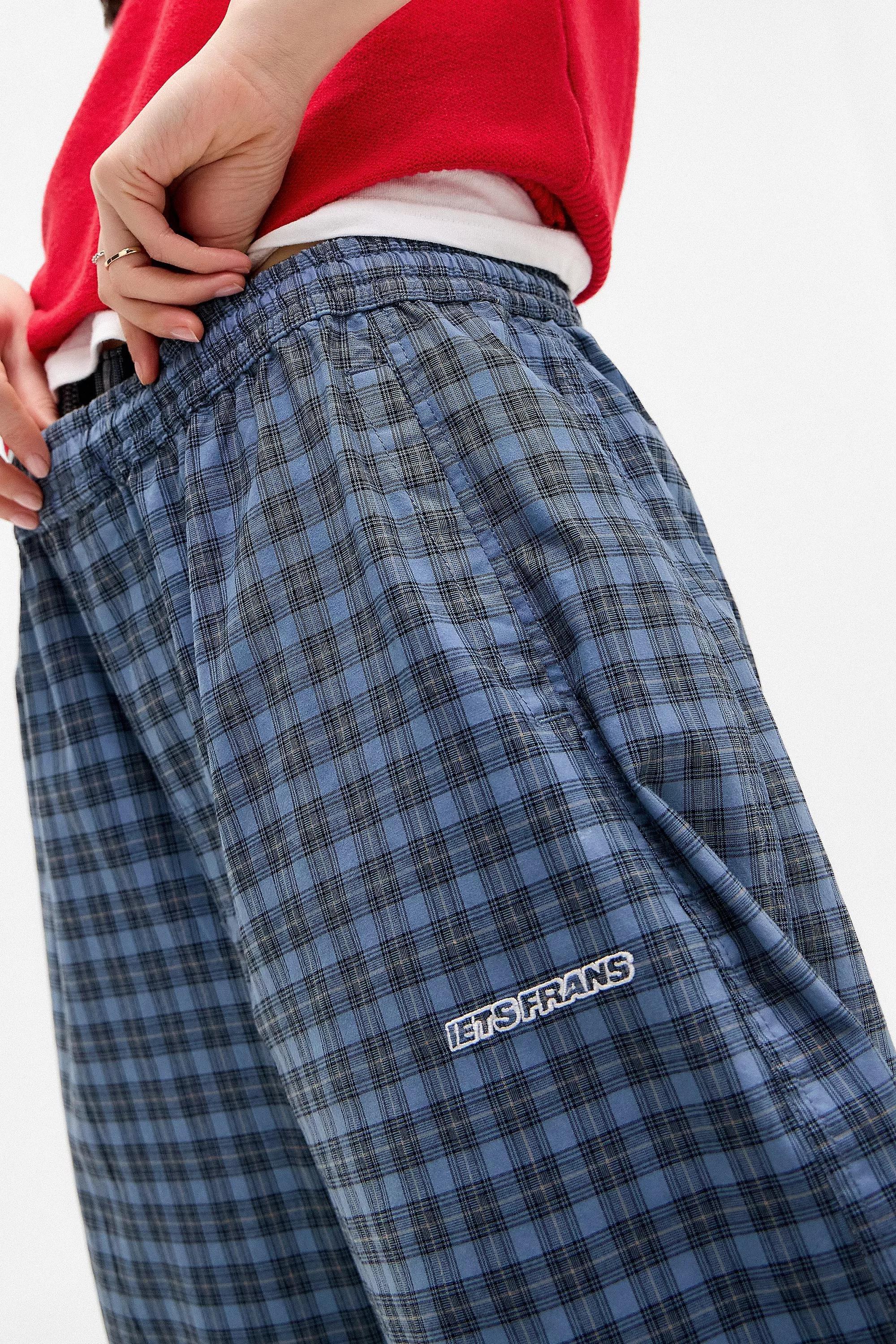 Blue Iets Frans... Harri Checked Cotton Joggers, , large image number 1