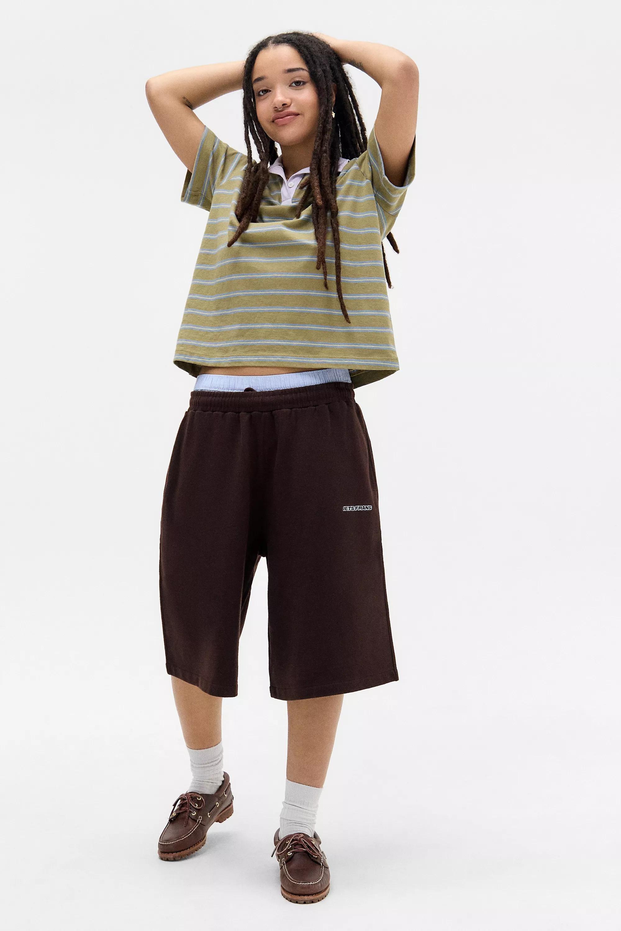 Brown Iets Frans... Harri Longline Jogger Shorts, , large image number 1