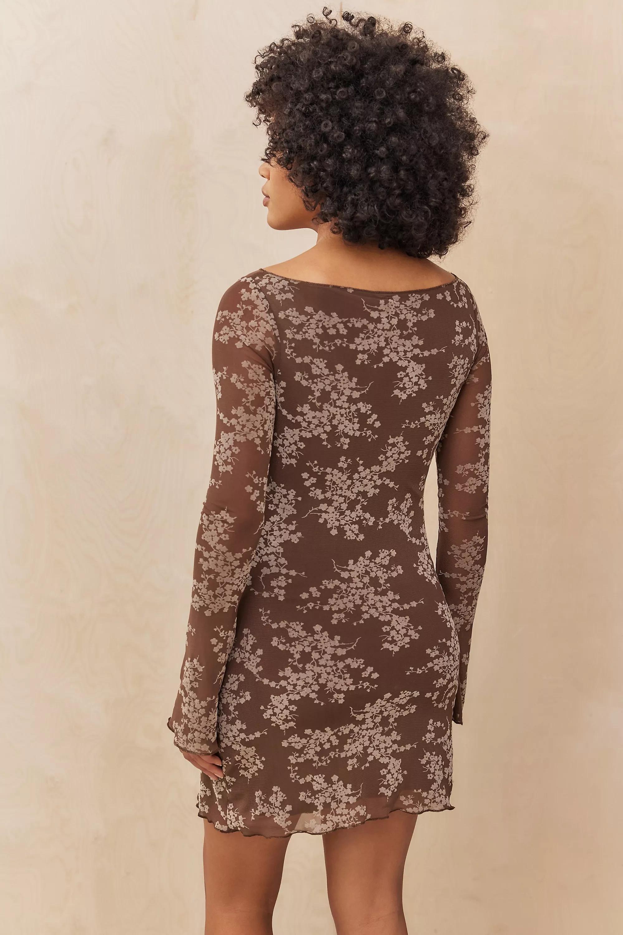 Brown Motel Uo Exclusive Sevila Mini Dress, BRN, large image number 3