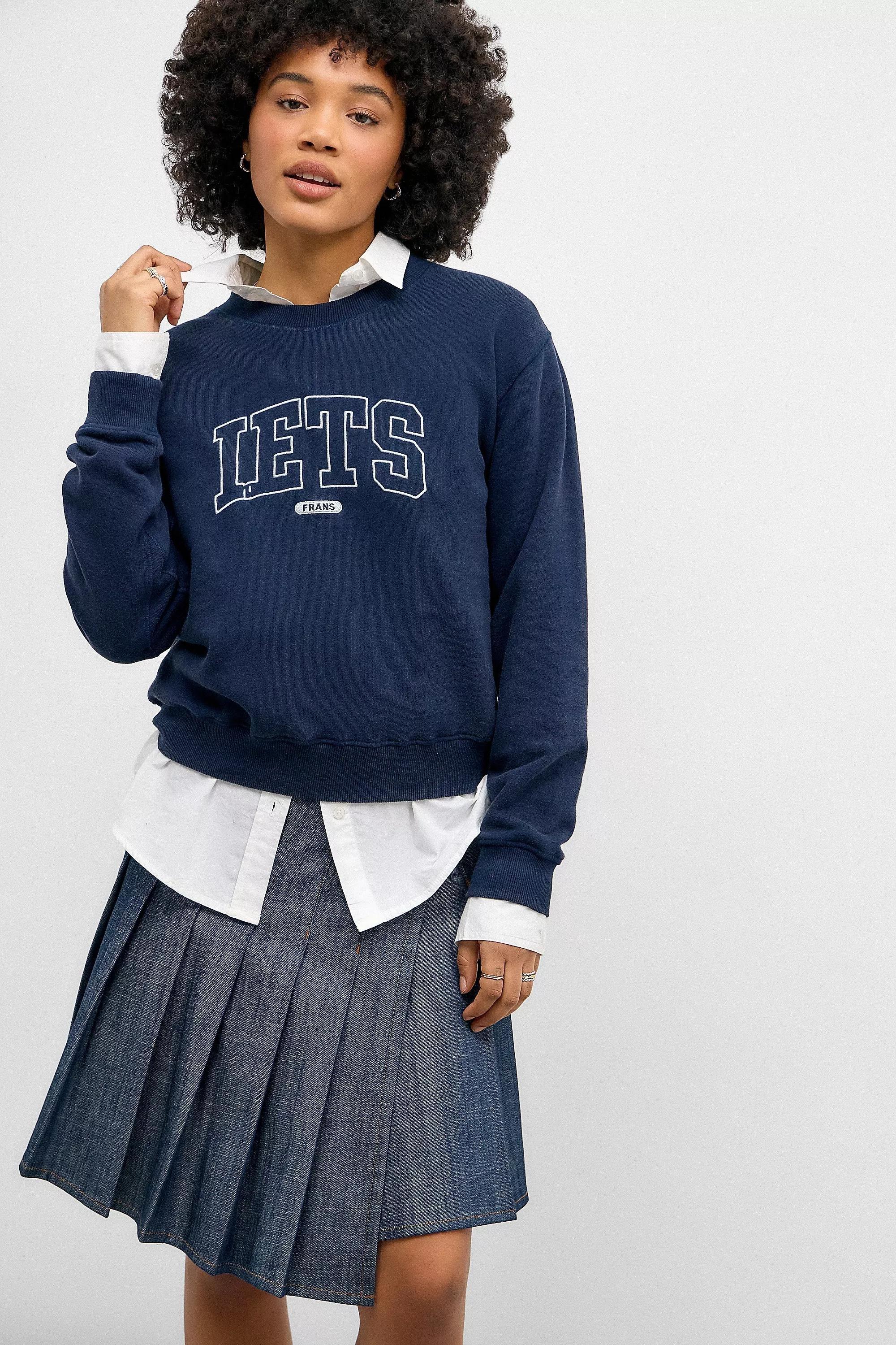 Navy Iets Frans... Applique Sweatshirt, , large image number 1