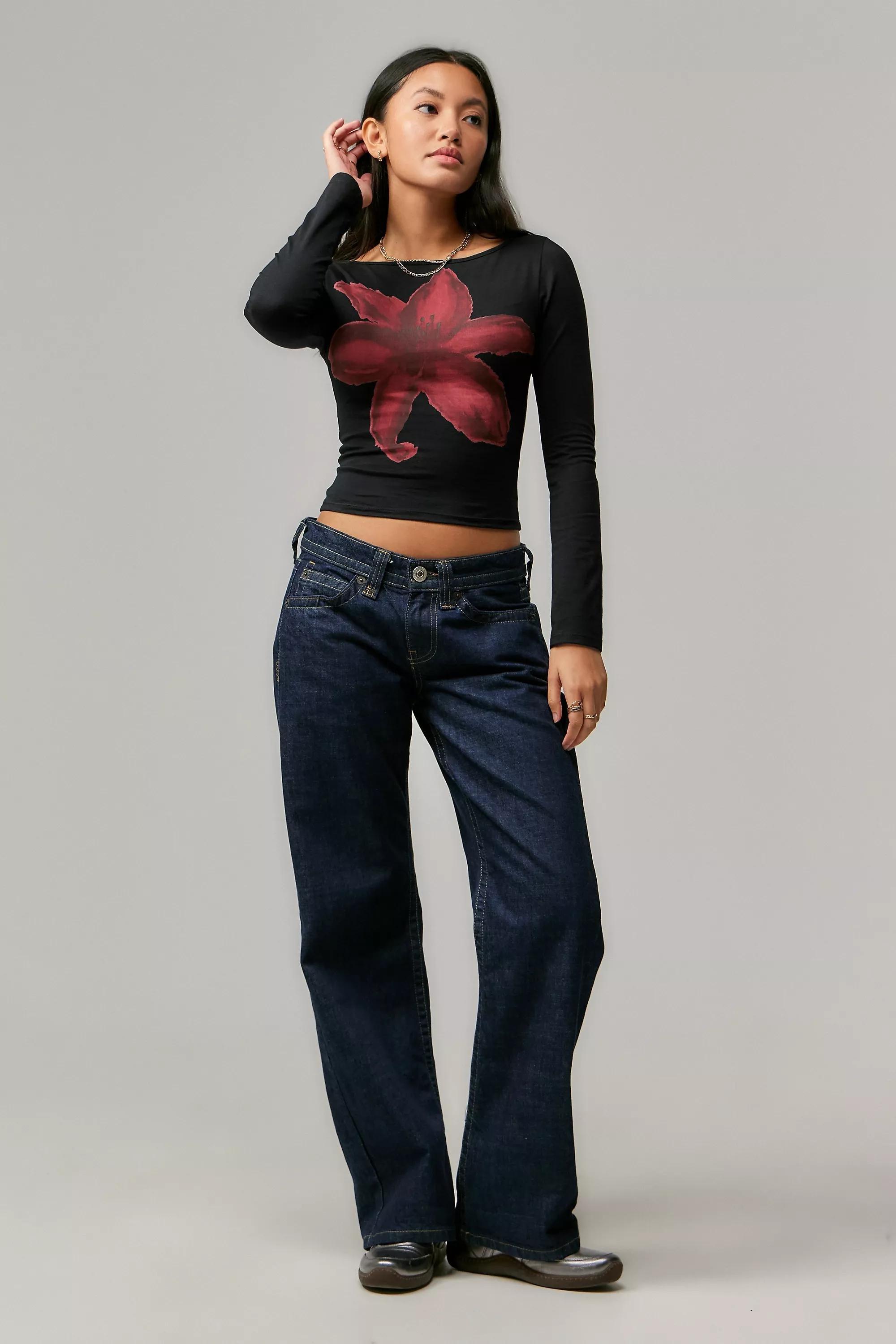 Black Motel Uo Exclusive Ambon Floral Top, , large image number 1