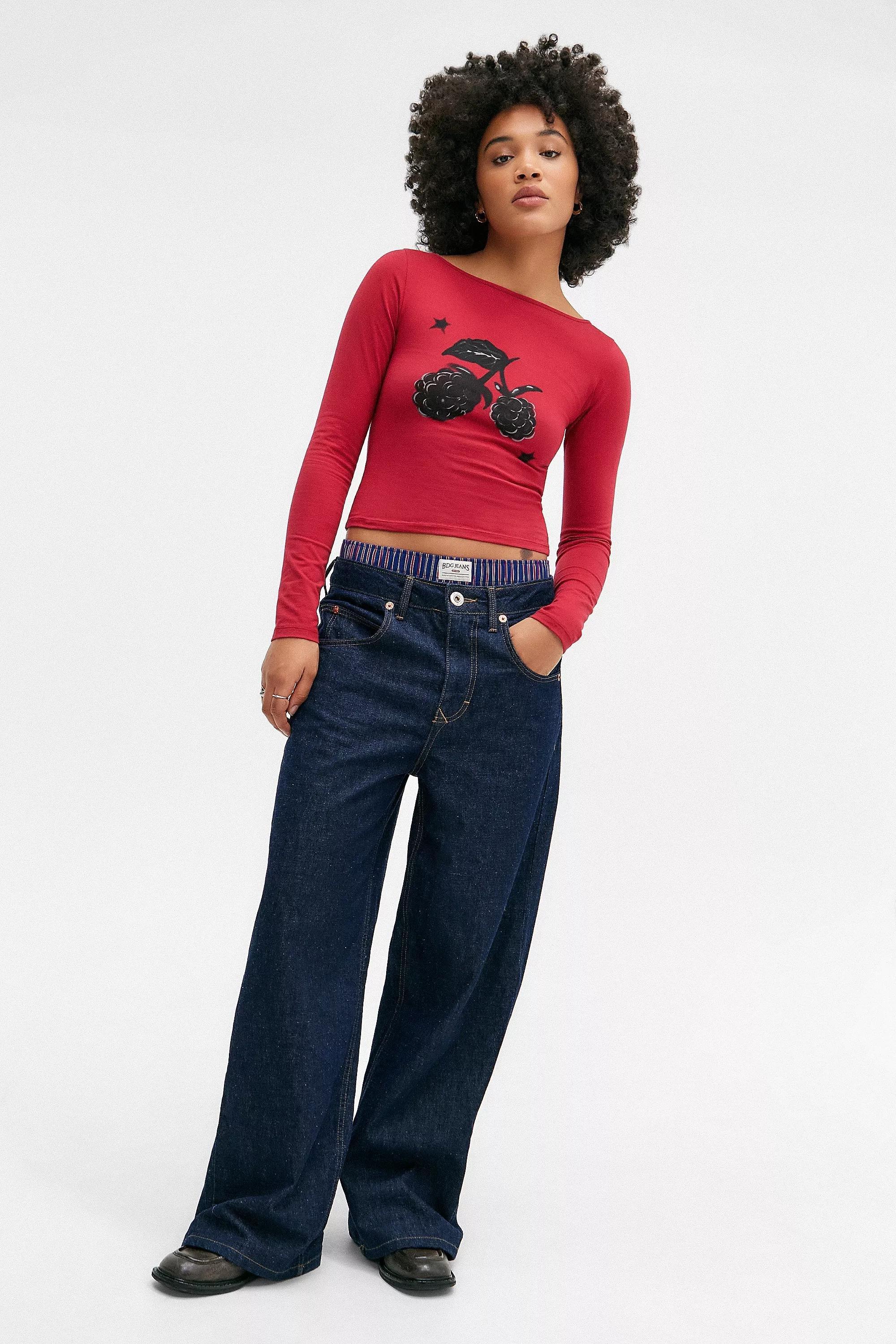 Red Motel Uo Exclusive Ambon Berry Top, , large image number 1