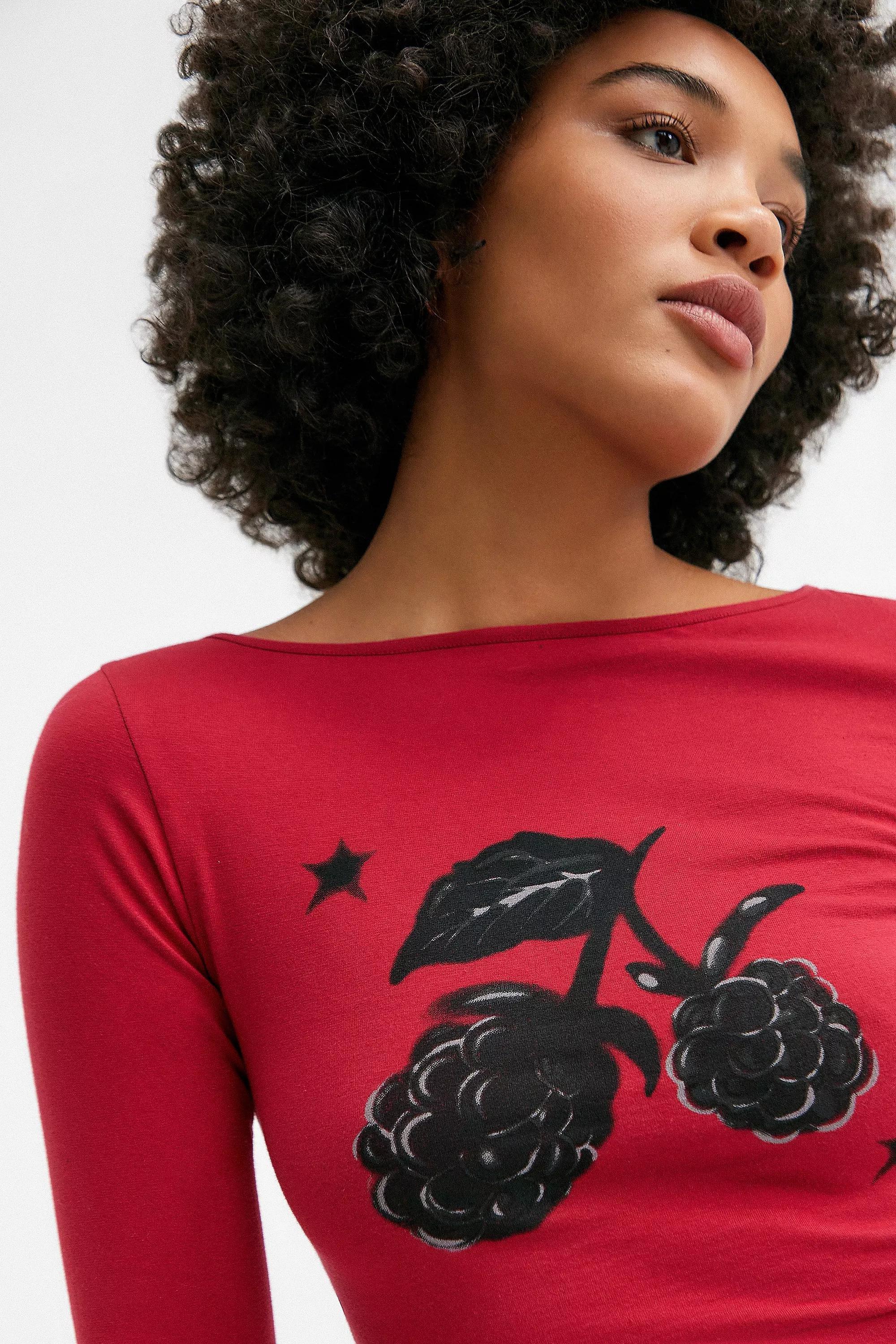 Red Motel Uo Exclusive Ambon Berry Top, , large image number 2