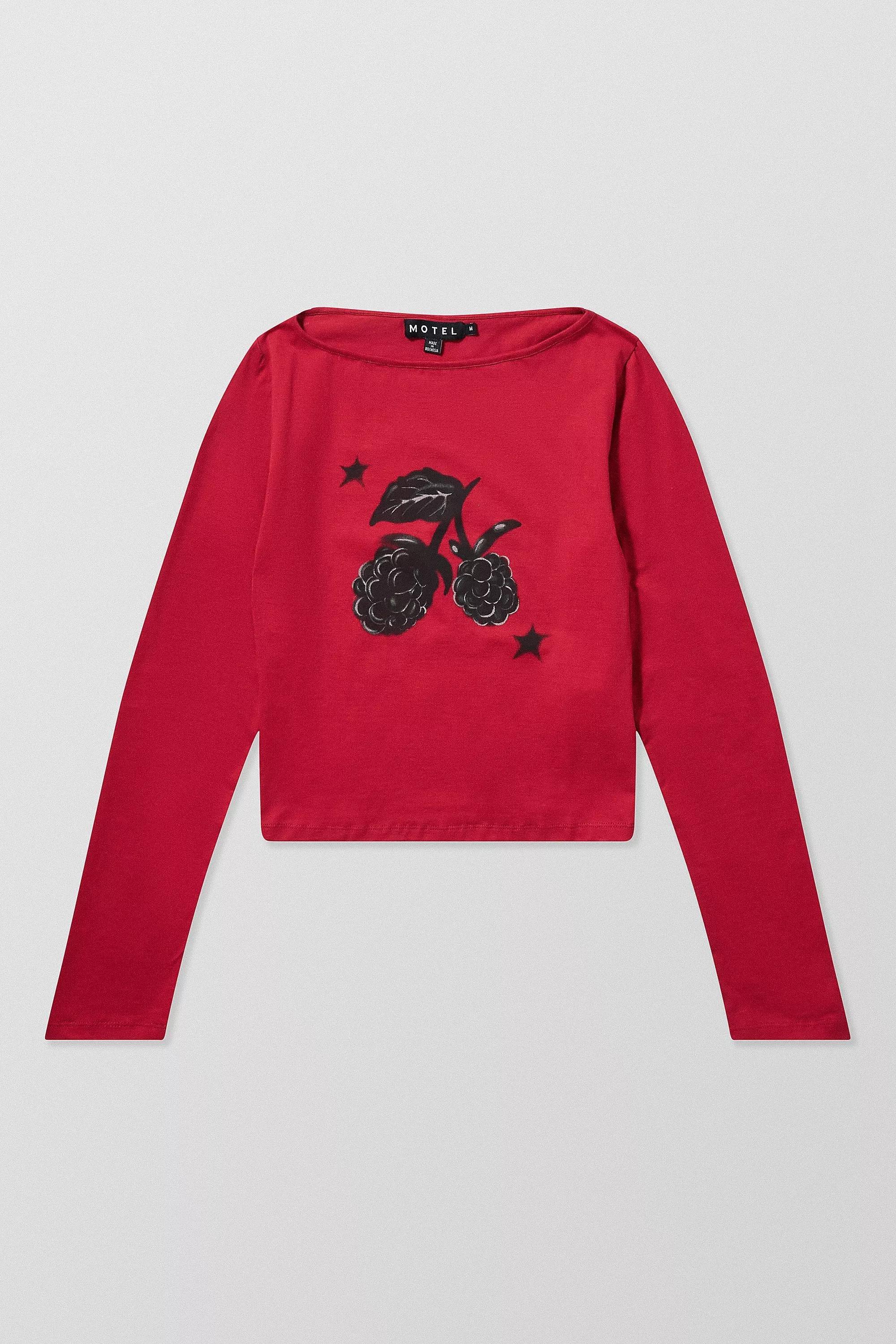 Red UO Ambon Berry Crop Top, RED, large image number 4