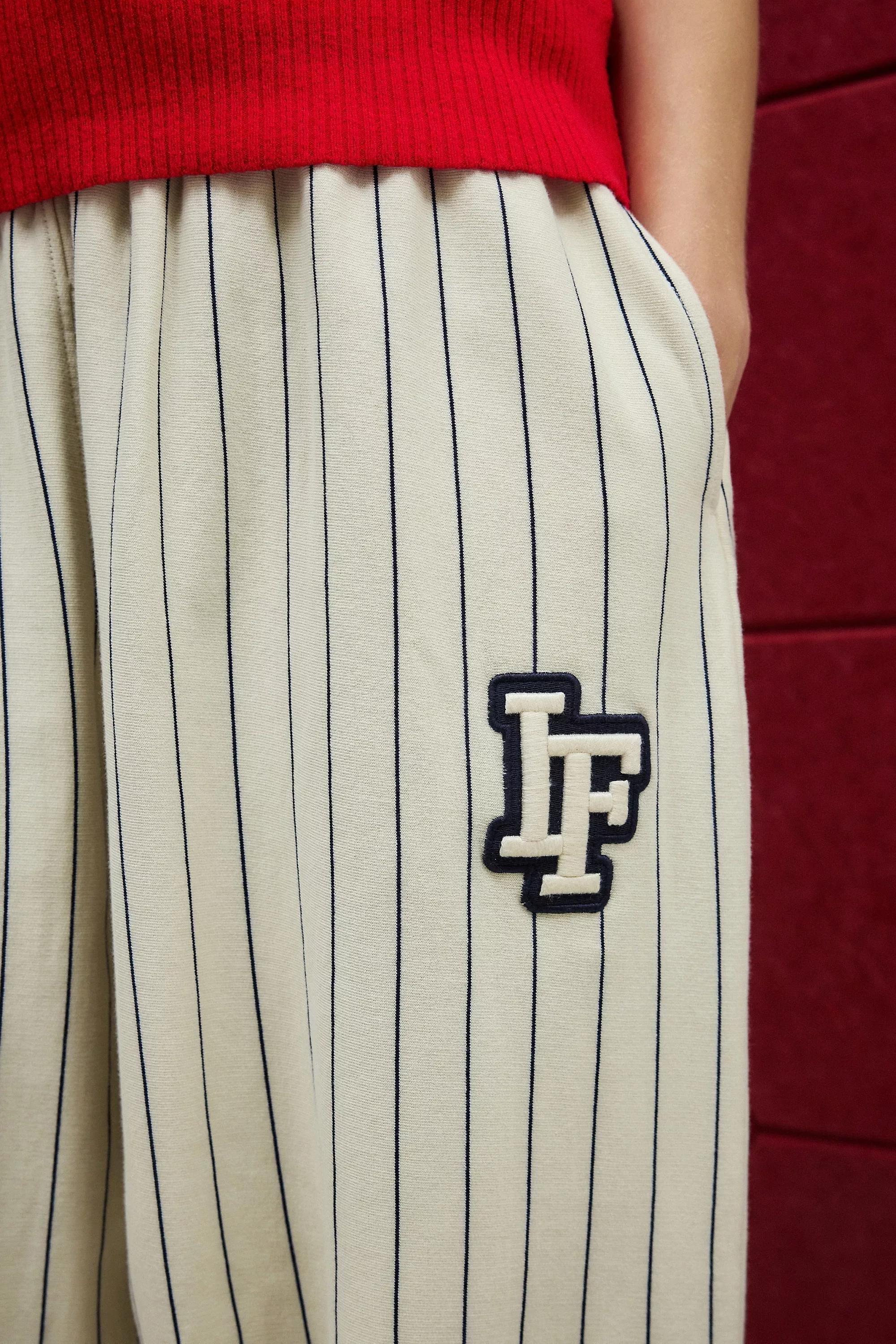Cream Iets Frans... Harri Pinstripe Joggers, , large image number 1