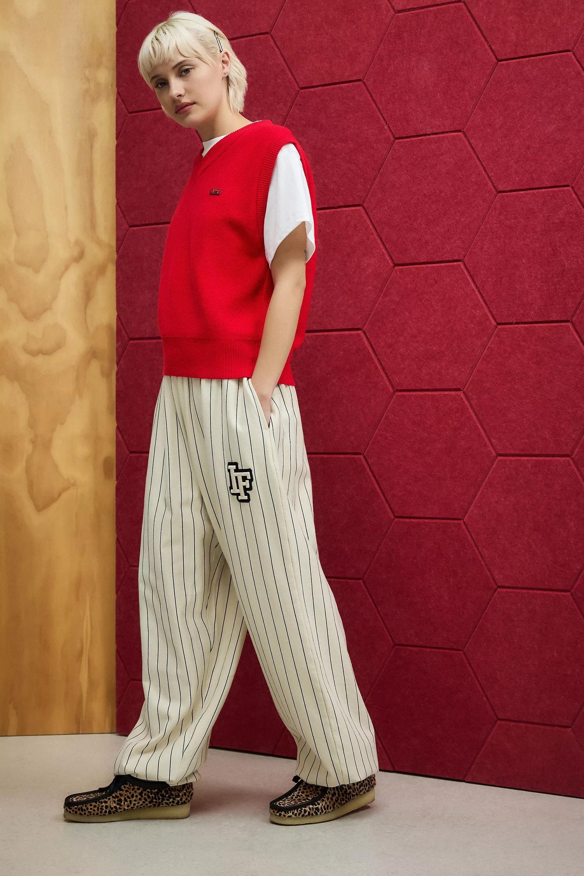 Cream Iets Frans... Harri Pinstripe Joggers, CREME, large image number 2