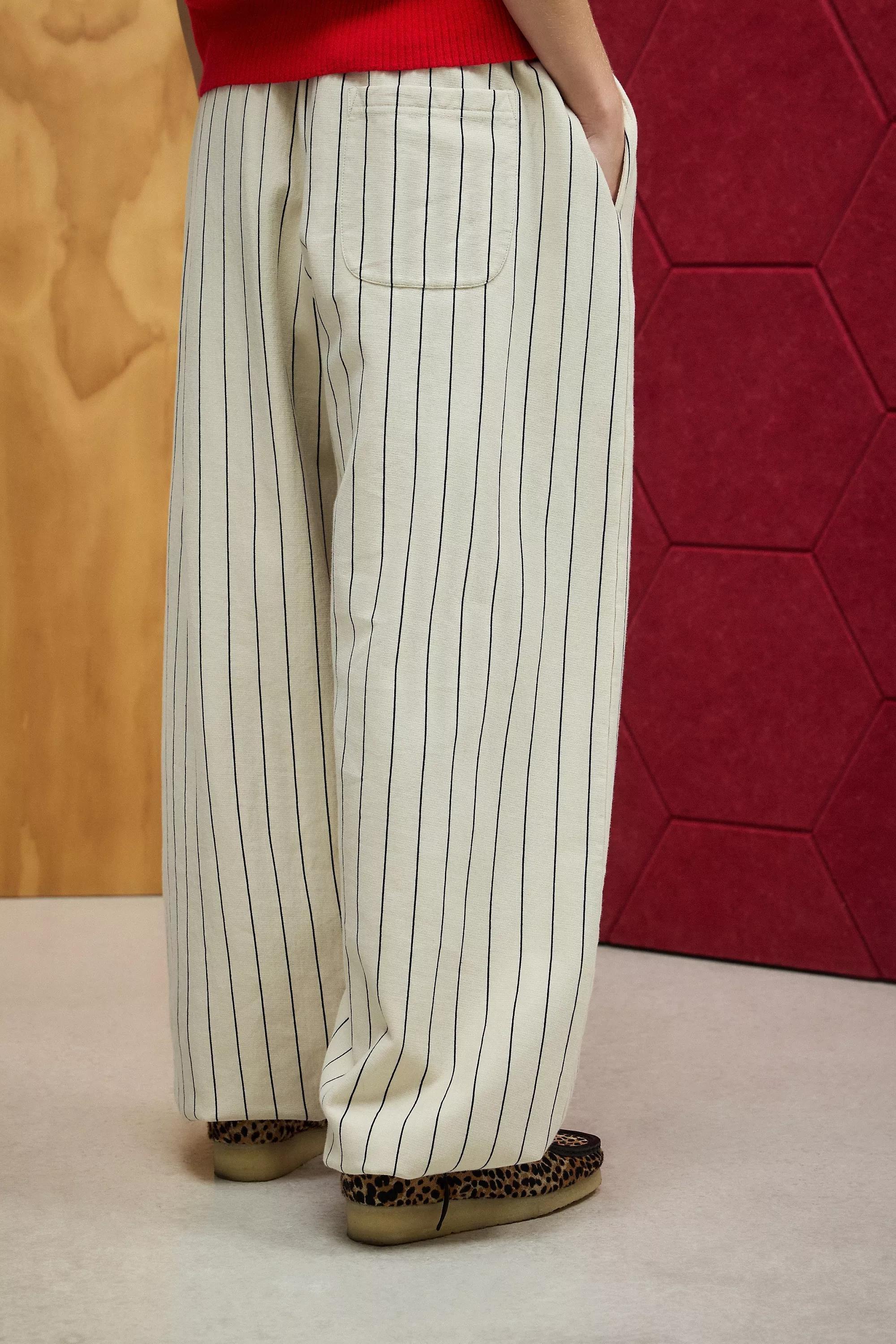 Cream Iets Frans... Harri Pinstripe Joggers, , large image number 3