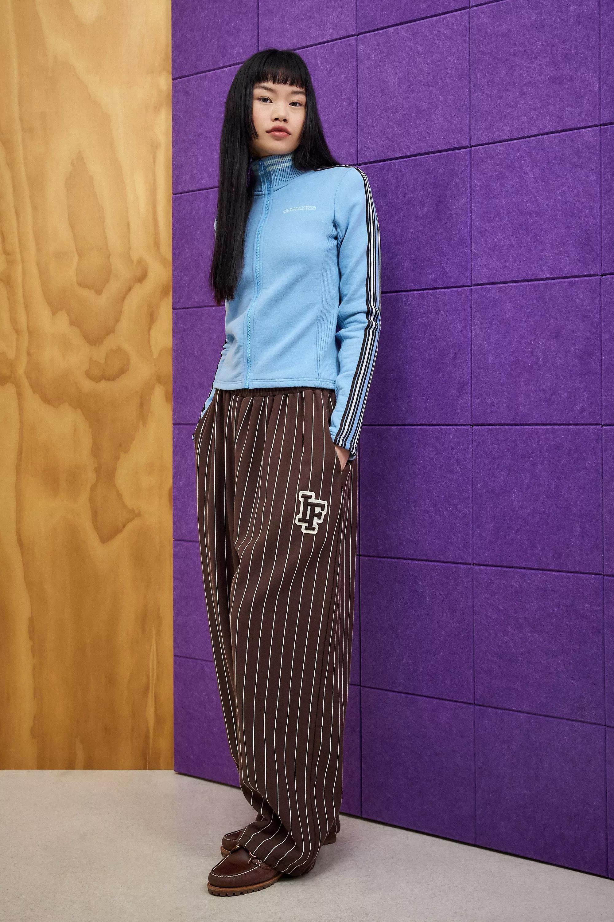 Brown Iets Frans... Pinstripe Harri Joggers, , large image number 0