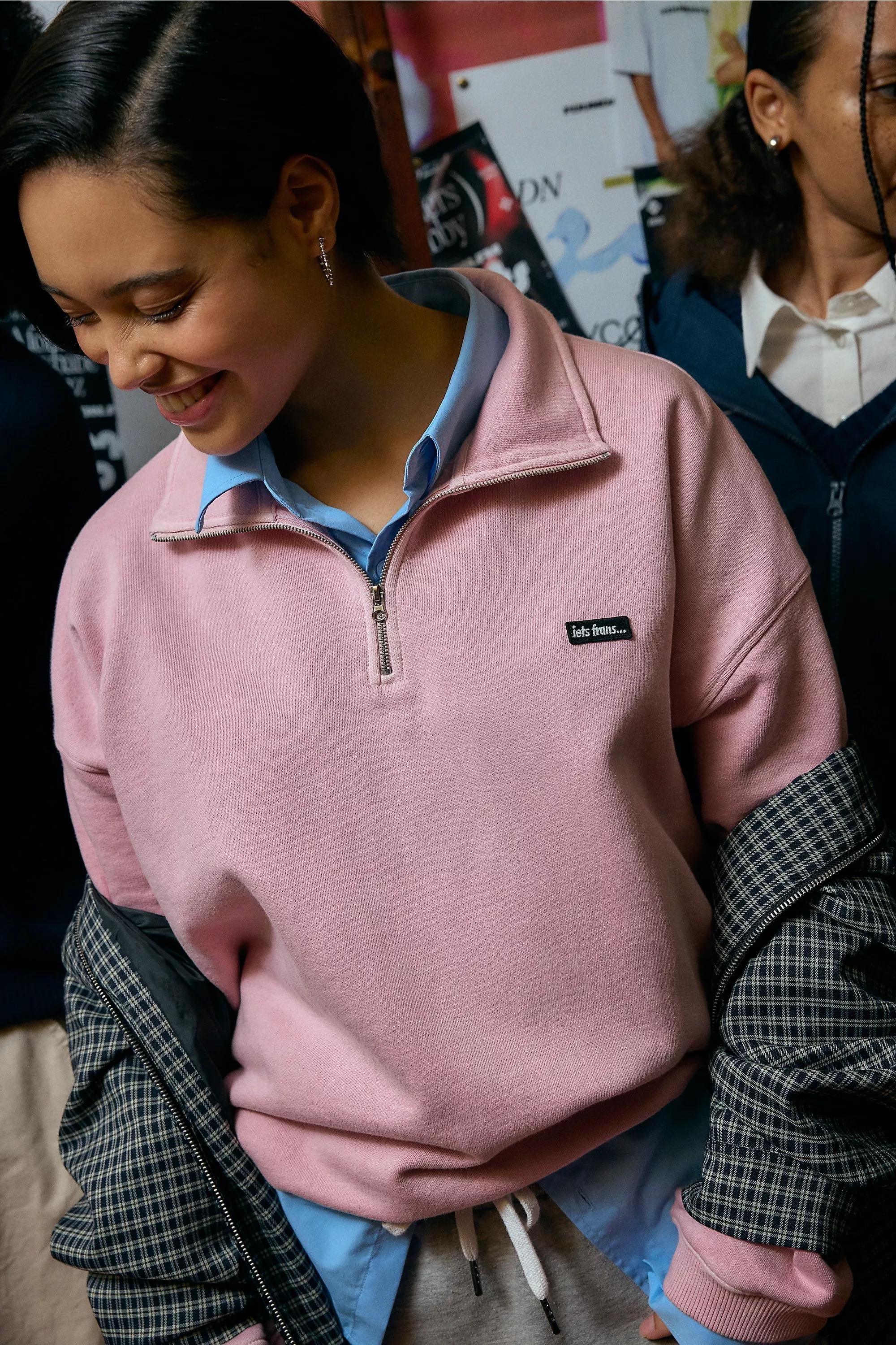 Pink Iets Frans... Quarter-Zip Sweatshirt, , large image number 0