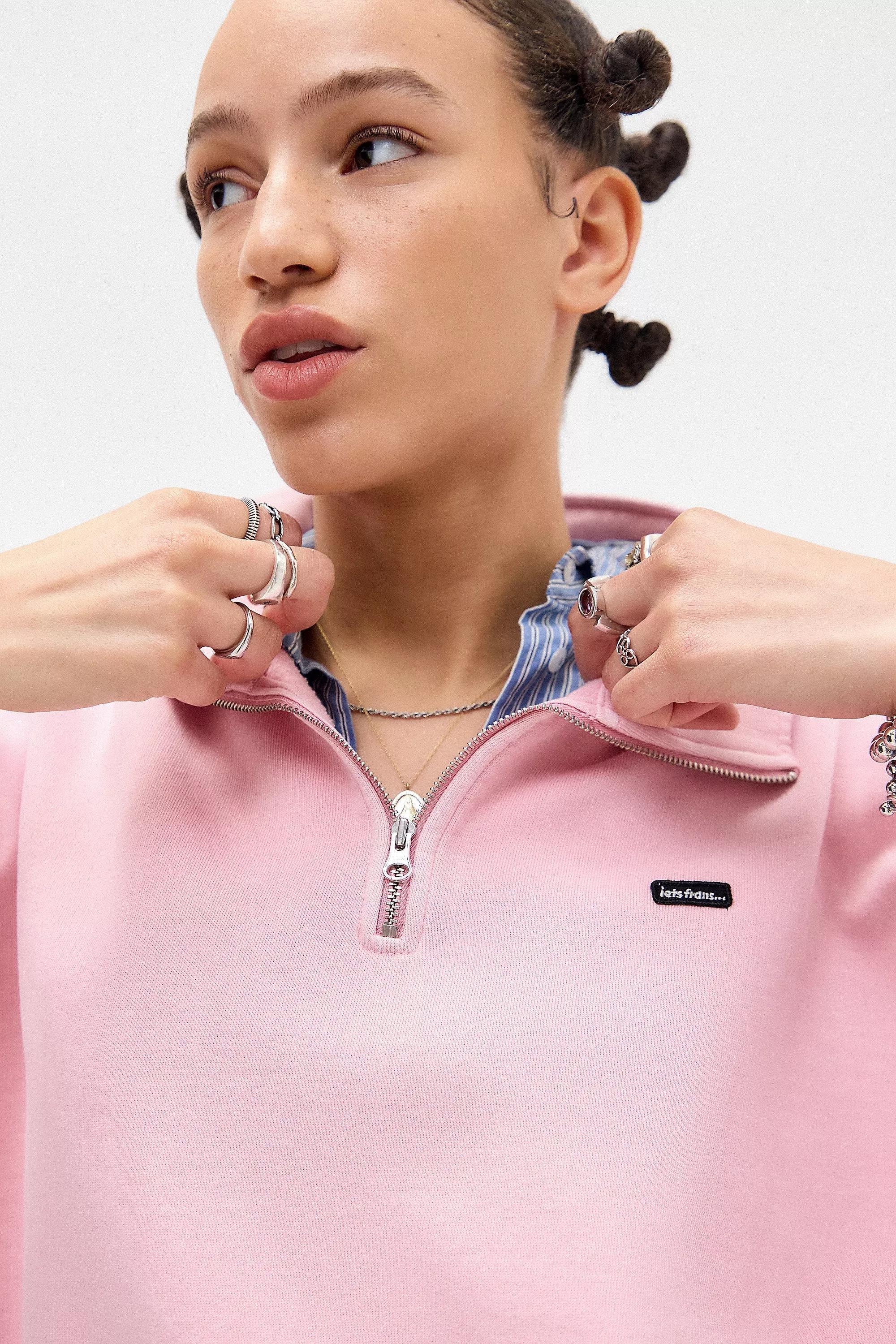 Pink Iets Frans... Quarter-Zip Sweatshirt, , large image number 3
