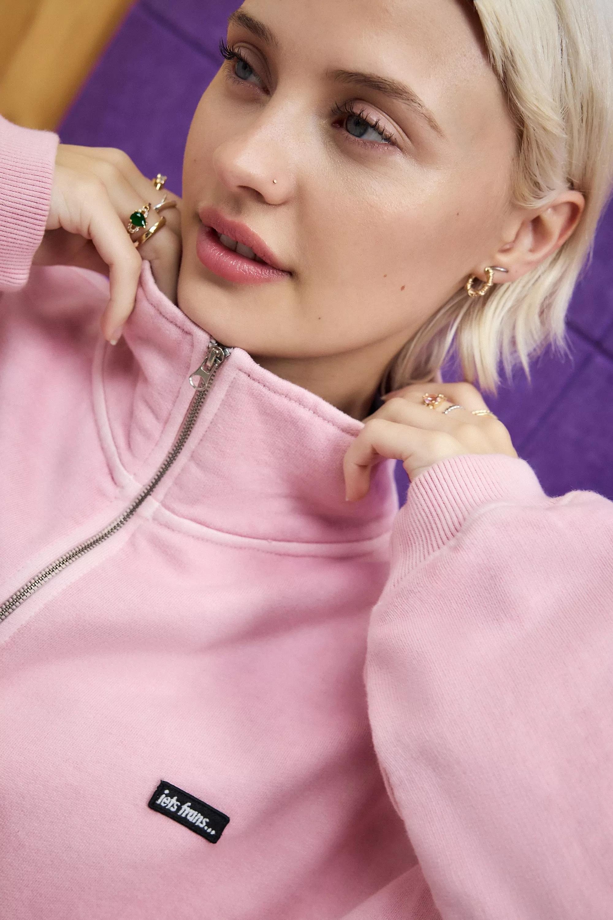 Pink Iets Frans... Quarter-Zip Sweatshirt, , large image number 5