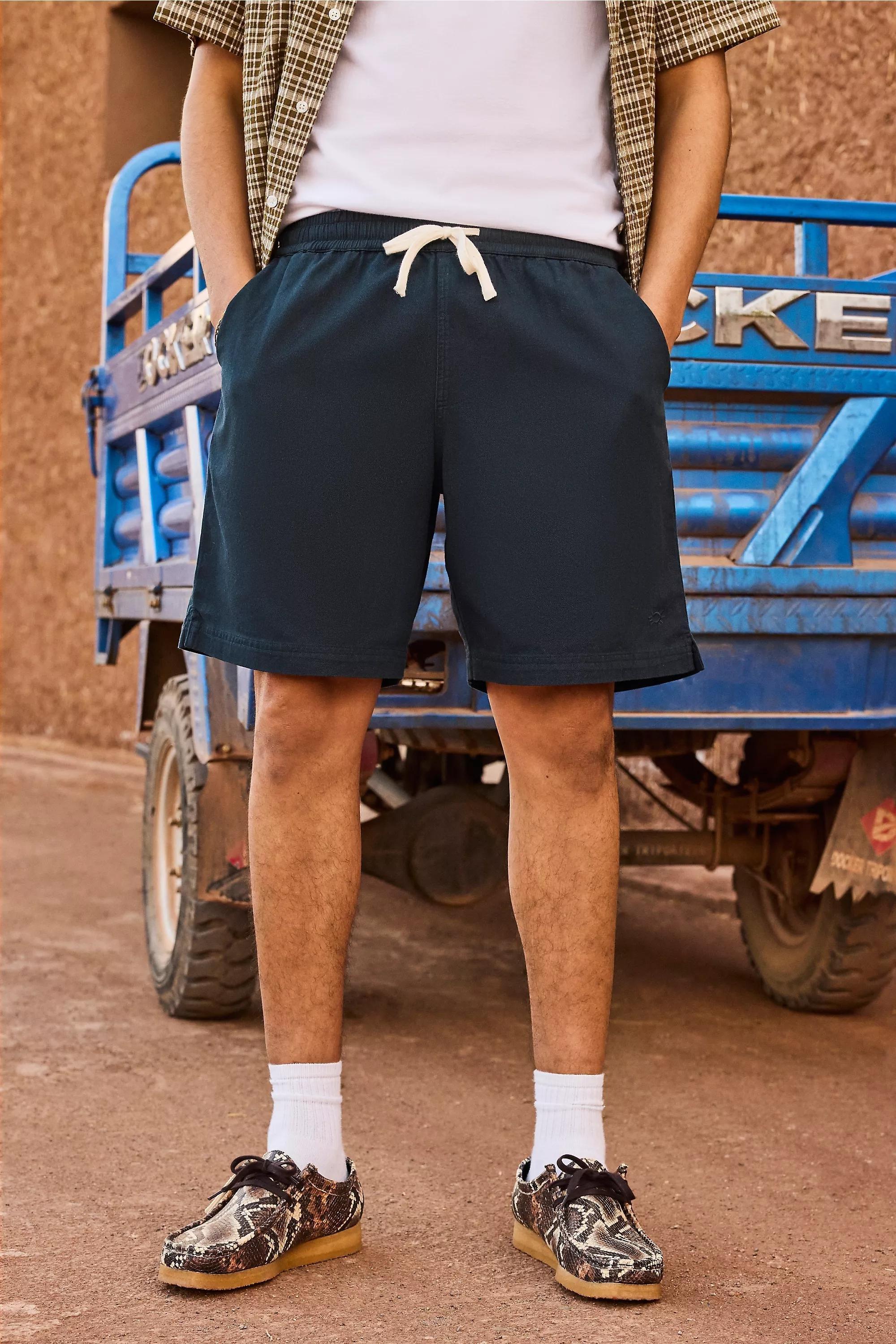 Navy Ayker Navy Twill Shorts, , large image number 0