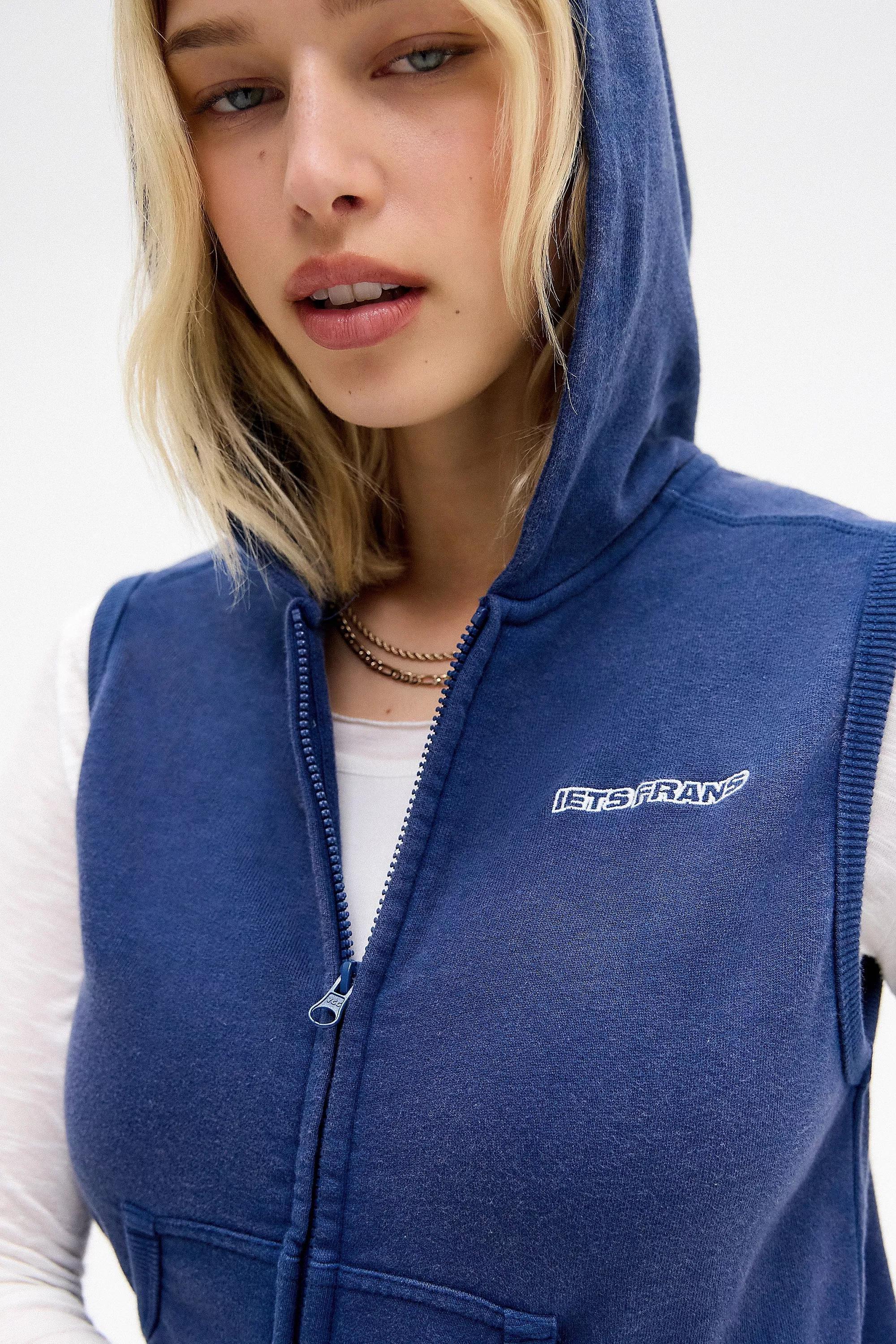 Navy Iets Frans... Sleeveless Hoodie, , large image number 1