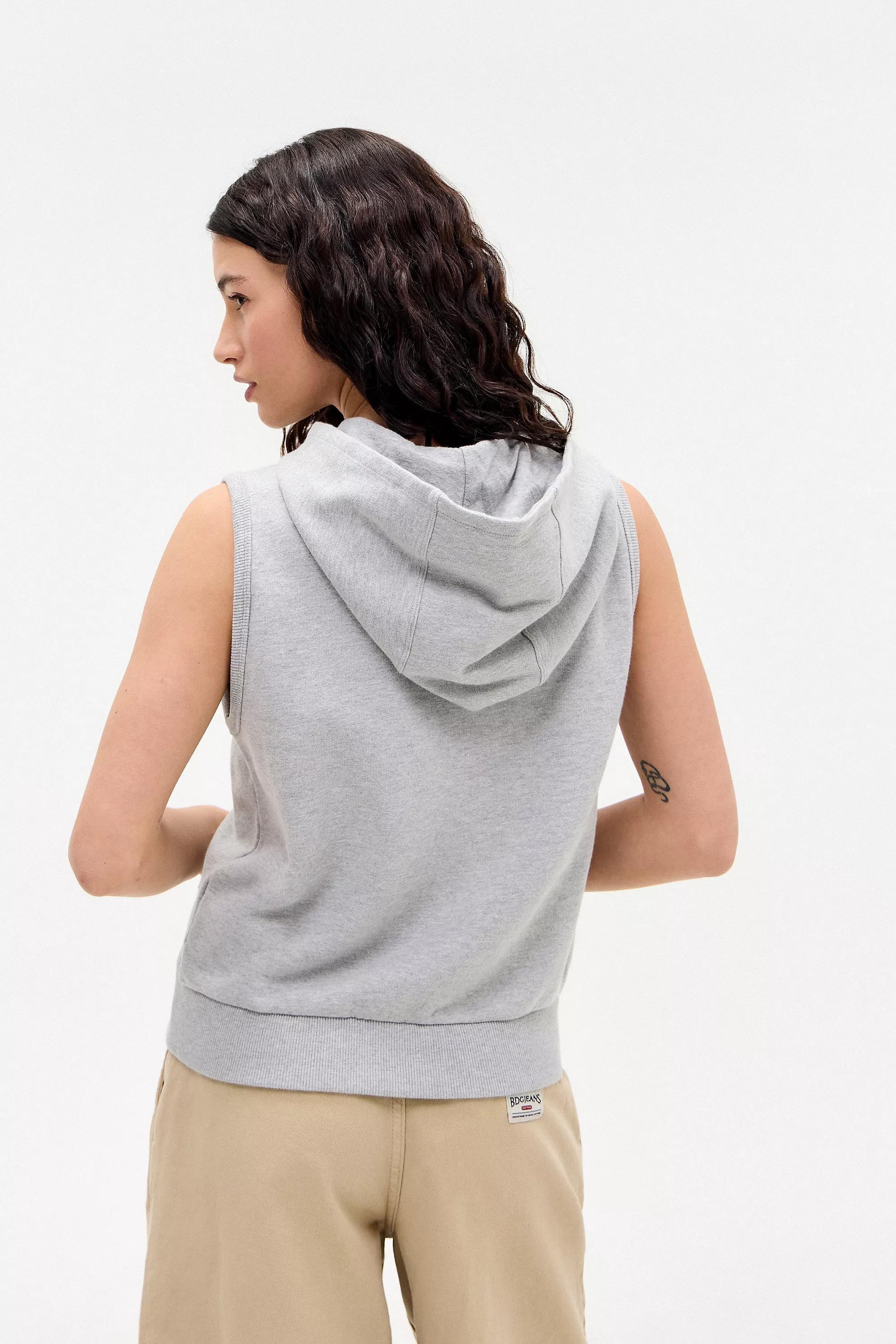 Grey Iets Frans... Sleeveless Zip-Through Hoodie, , large image number 3