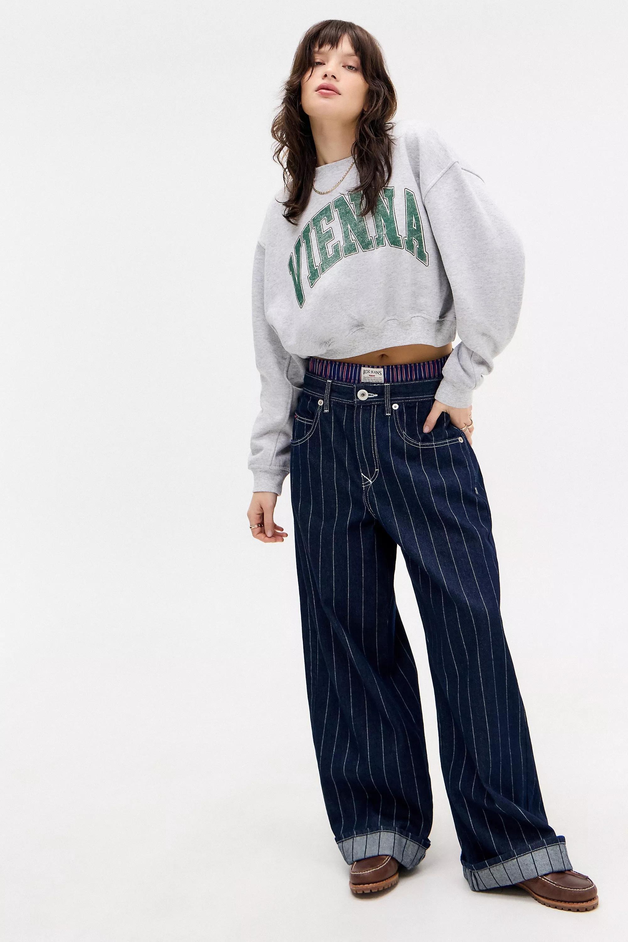 Grey Uo Vienna Super Crop Sweatshirt, , large image number 1