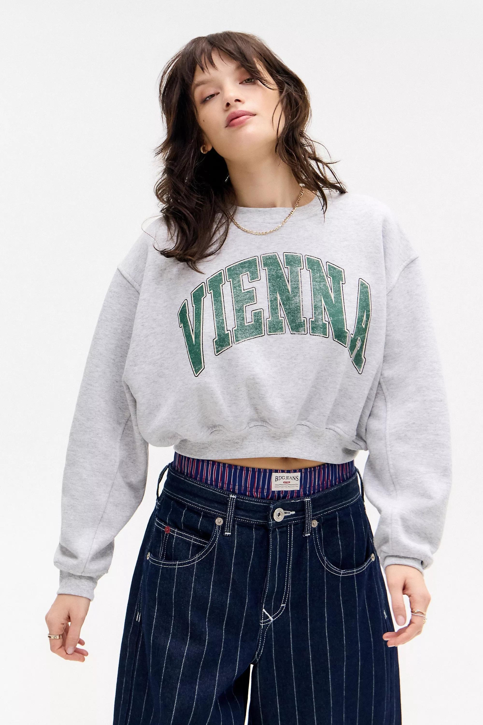 Grey Uo Vienna Super Crop Sweatshirt, , large image number 2