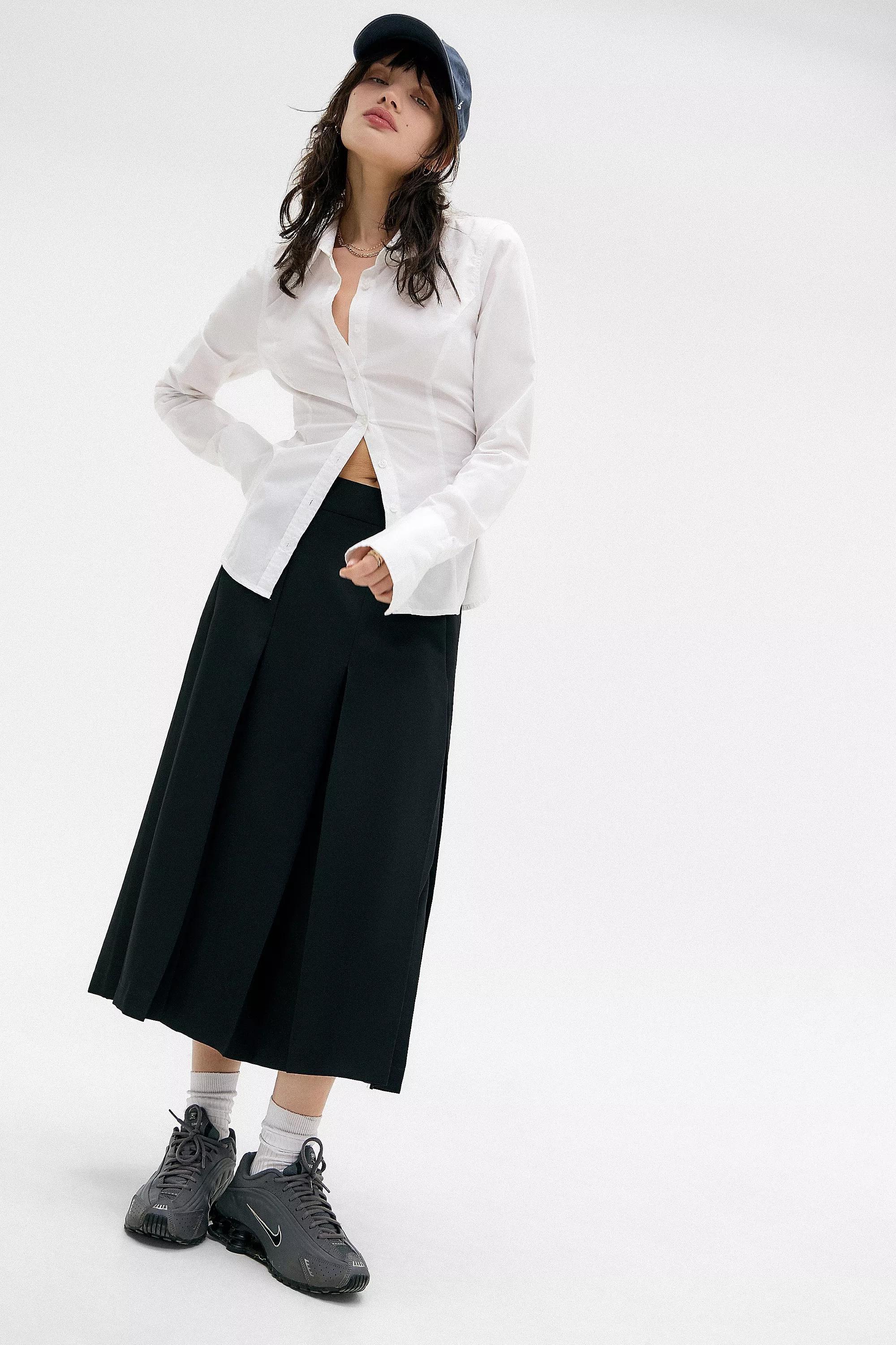 Black Archive At Uo Merrill Pleated Midi Skirt, , large image number 2