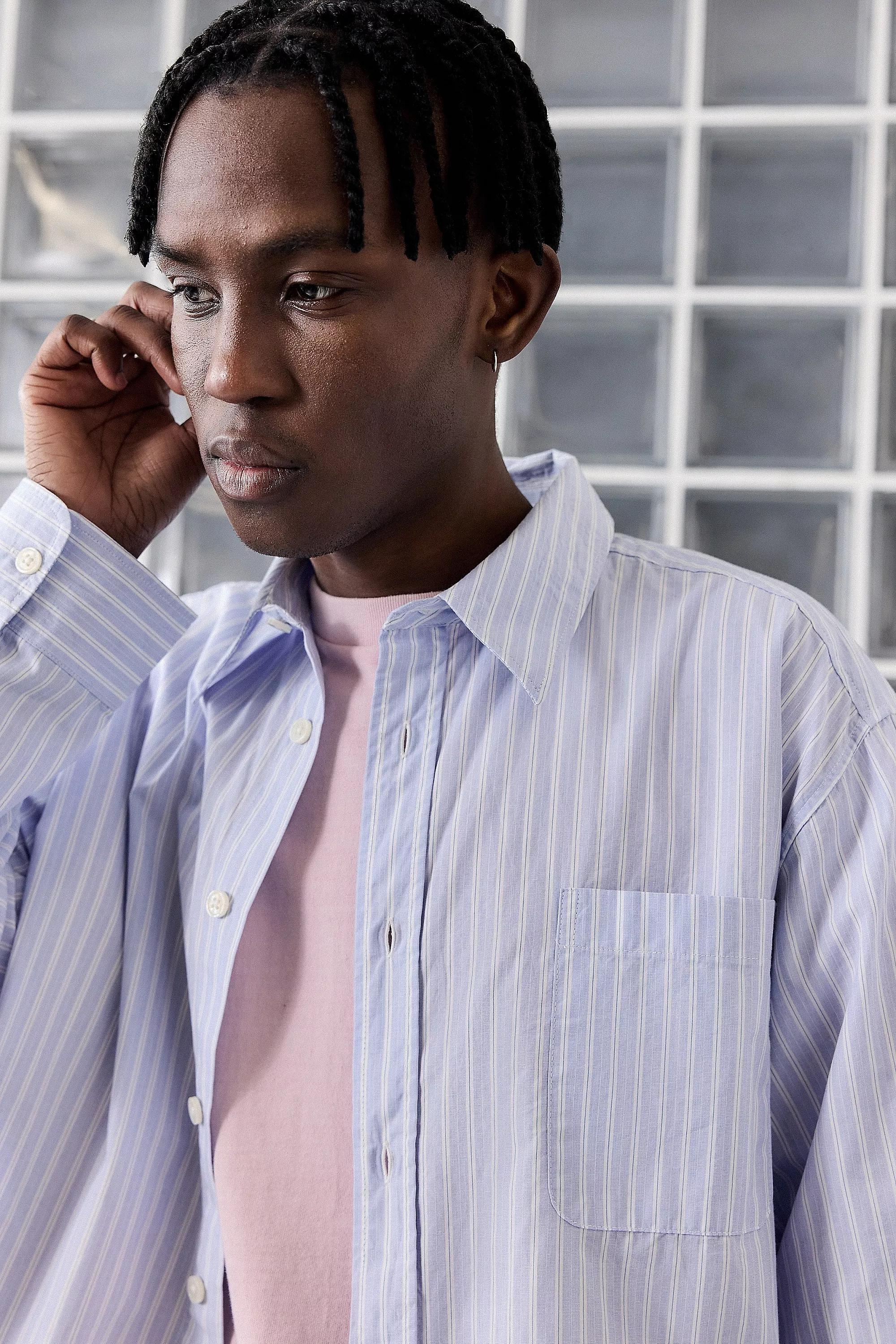 Blue Loom Poplin Business Stripe Shirt, , large image number 0