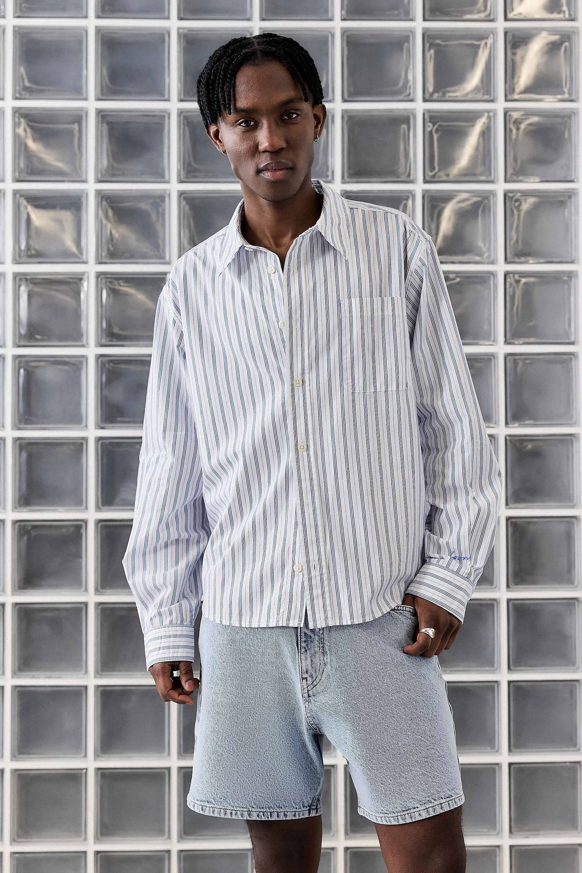 White Loom Nolan Poplin Business Stripe Shirt, , large image number 0