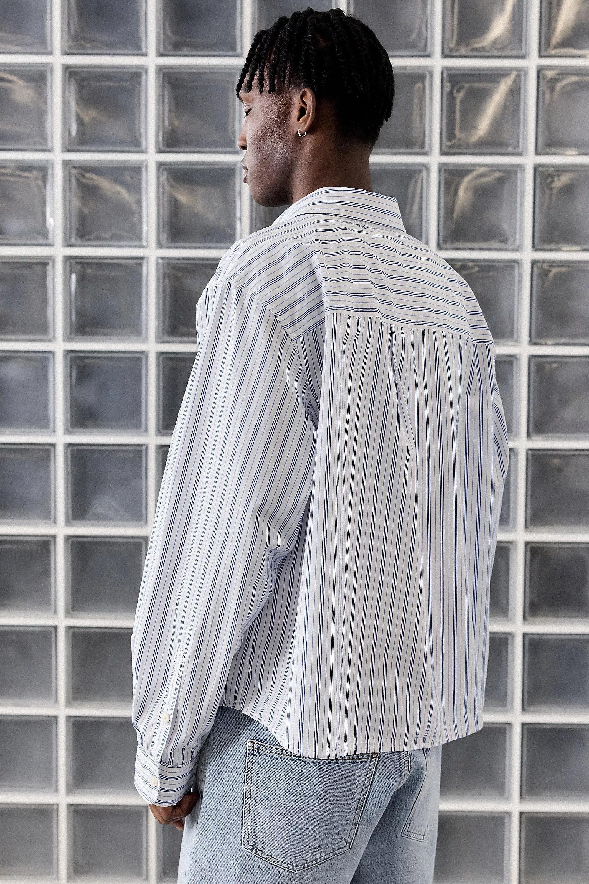White Loom Nolan Poplin Business Stripe Shirt, , large image number 2