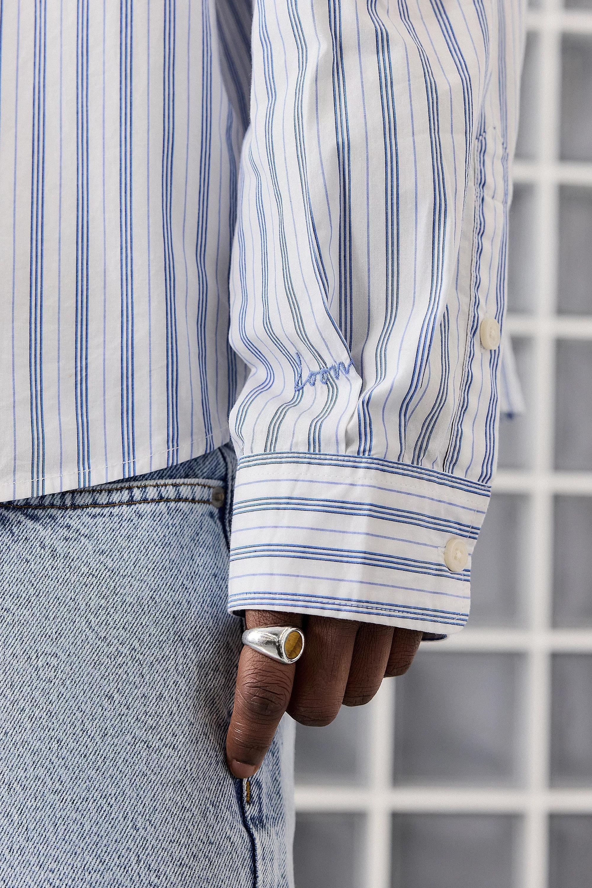 White Loom Nolan Poplin Business Stripe Shirt, , large image number 3