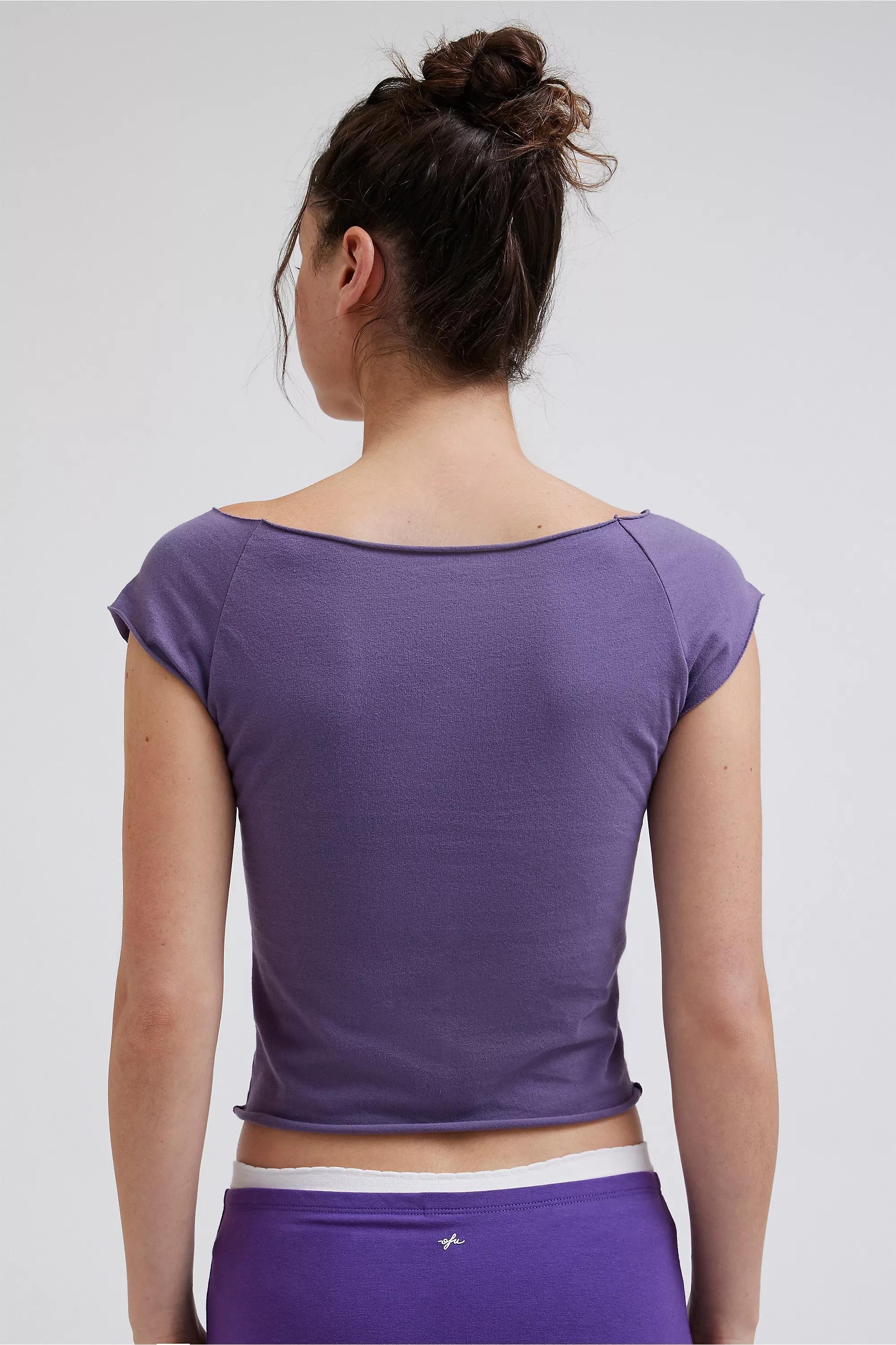 Purple Uo Boat Neck T-Shirt, , large image number 2