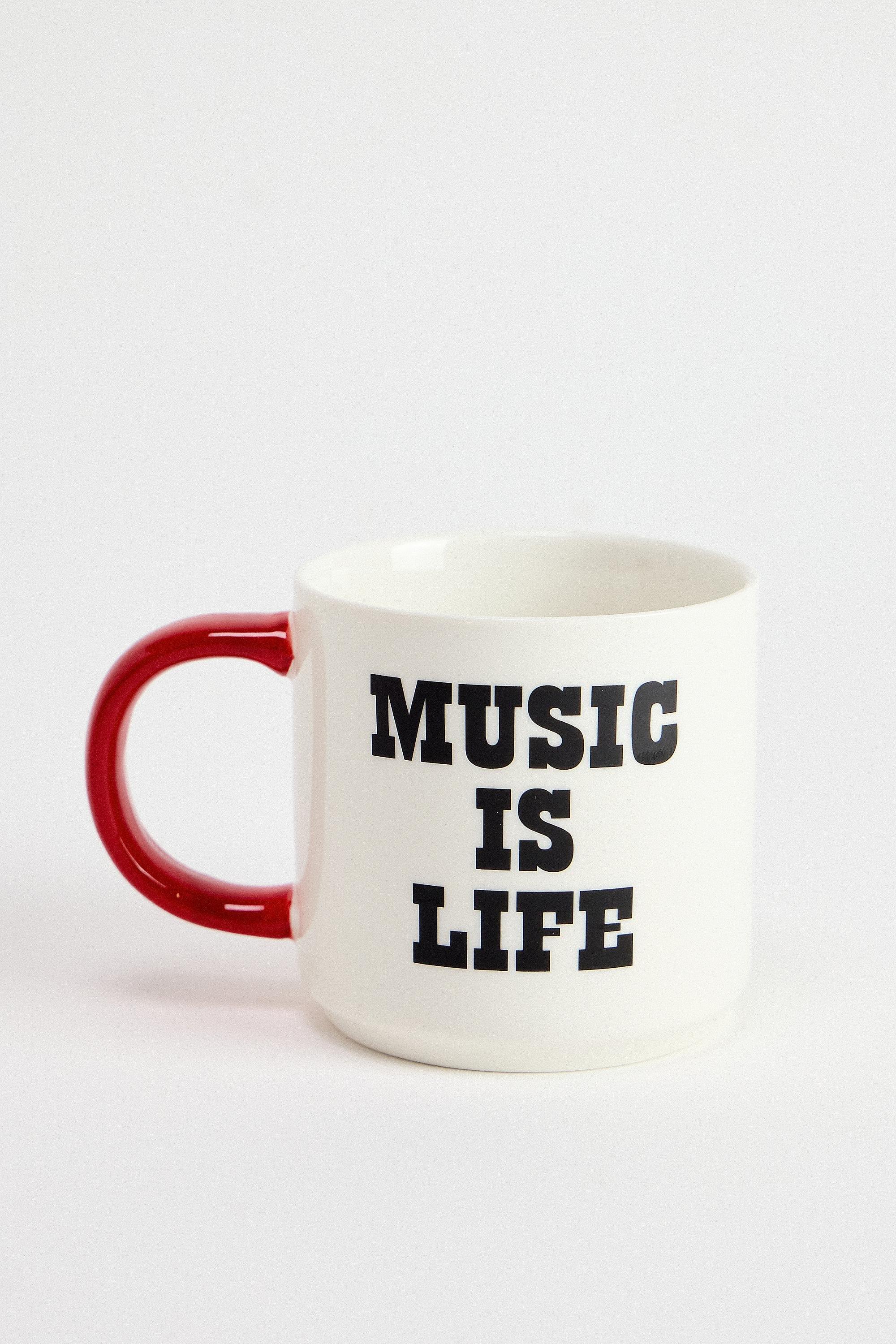 Multicolour Peanuts Vinyl Is Life Mug, ASSORT, medium