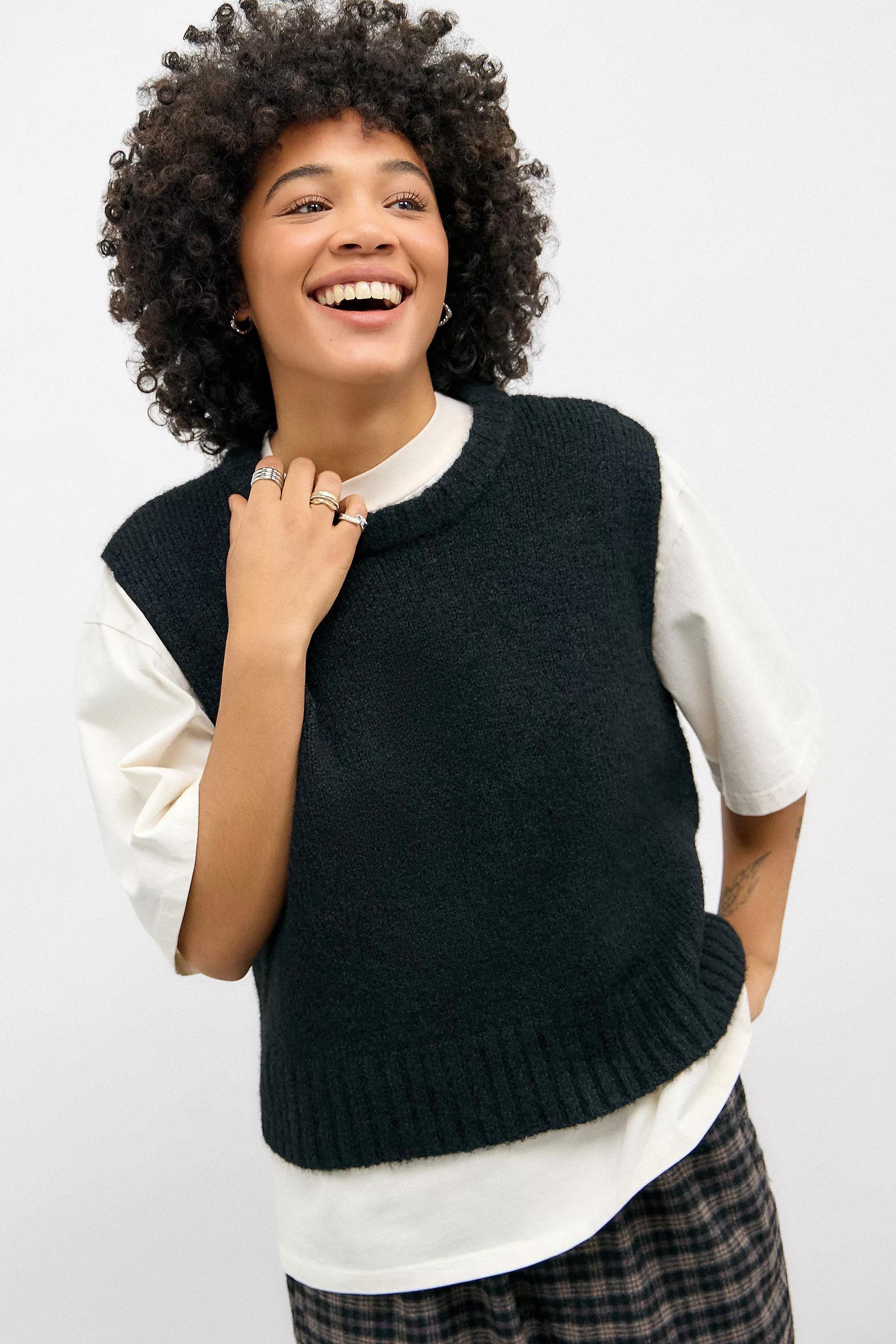 Black UO Tank Top Ribbed Knit, , large image number 1