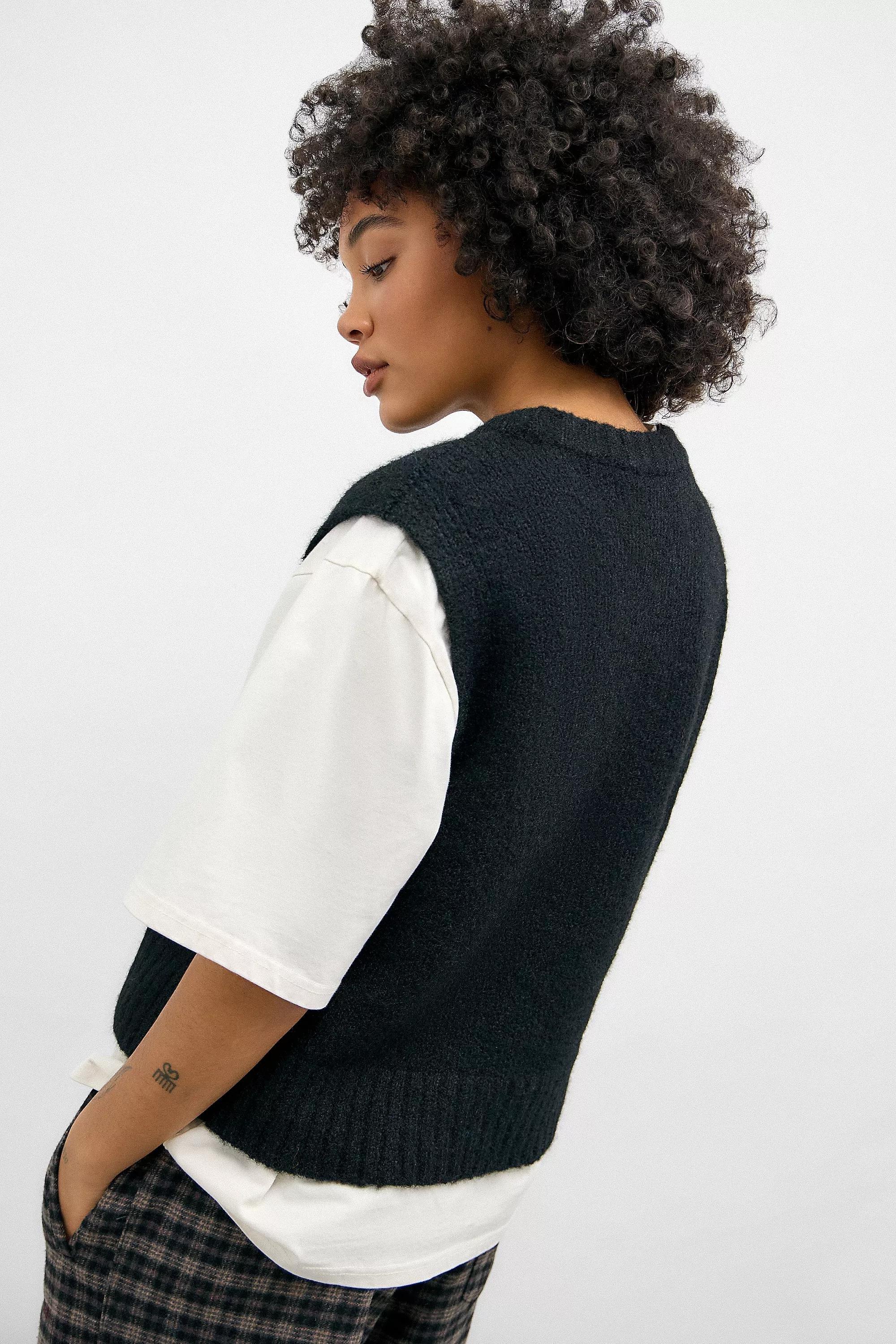 Black UO Tank Top Ribbed Knit, , large image number 4