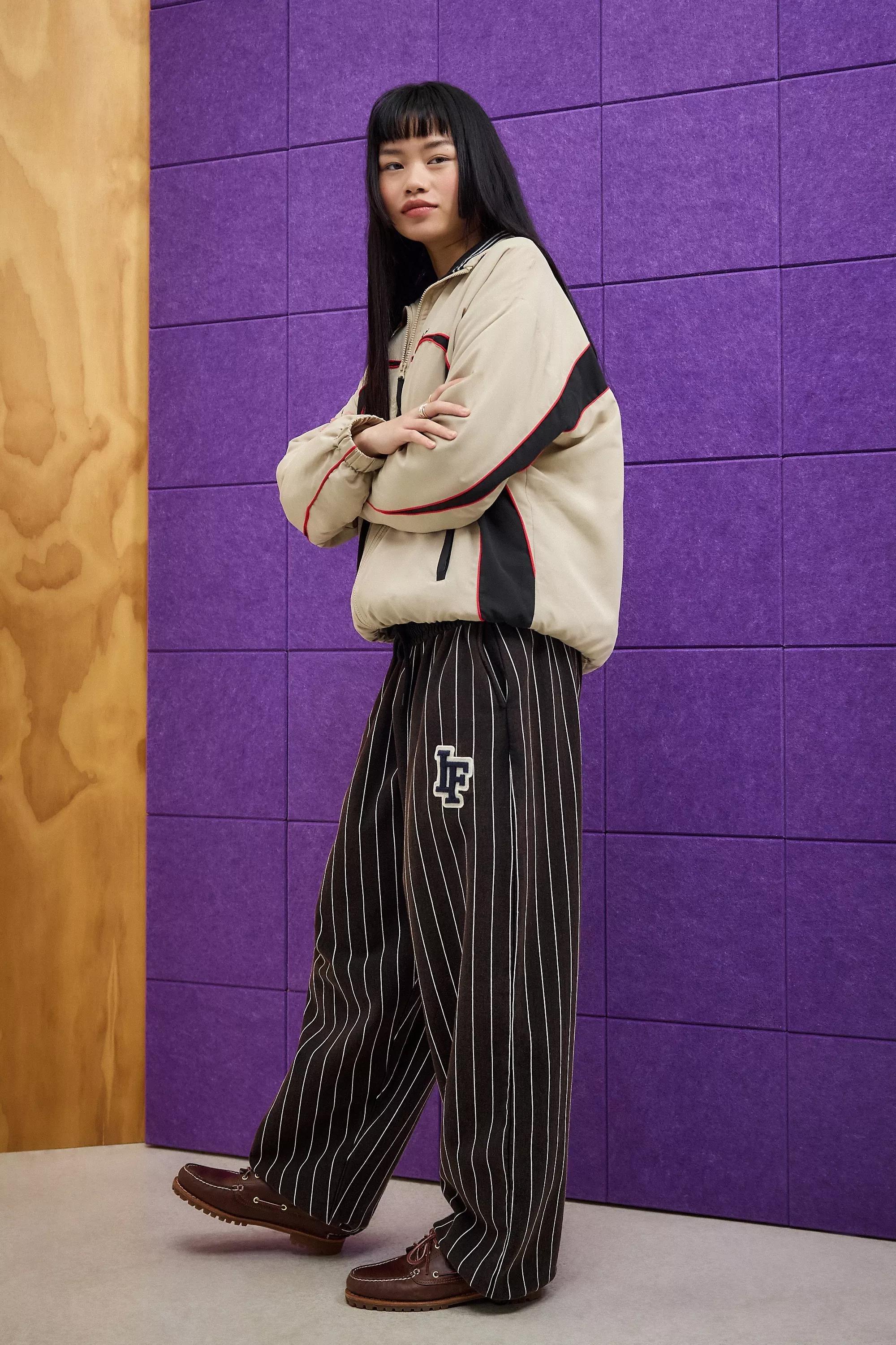 Black Iets Frans... Harri Pinstripe Joggers, , large image number 1