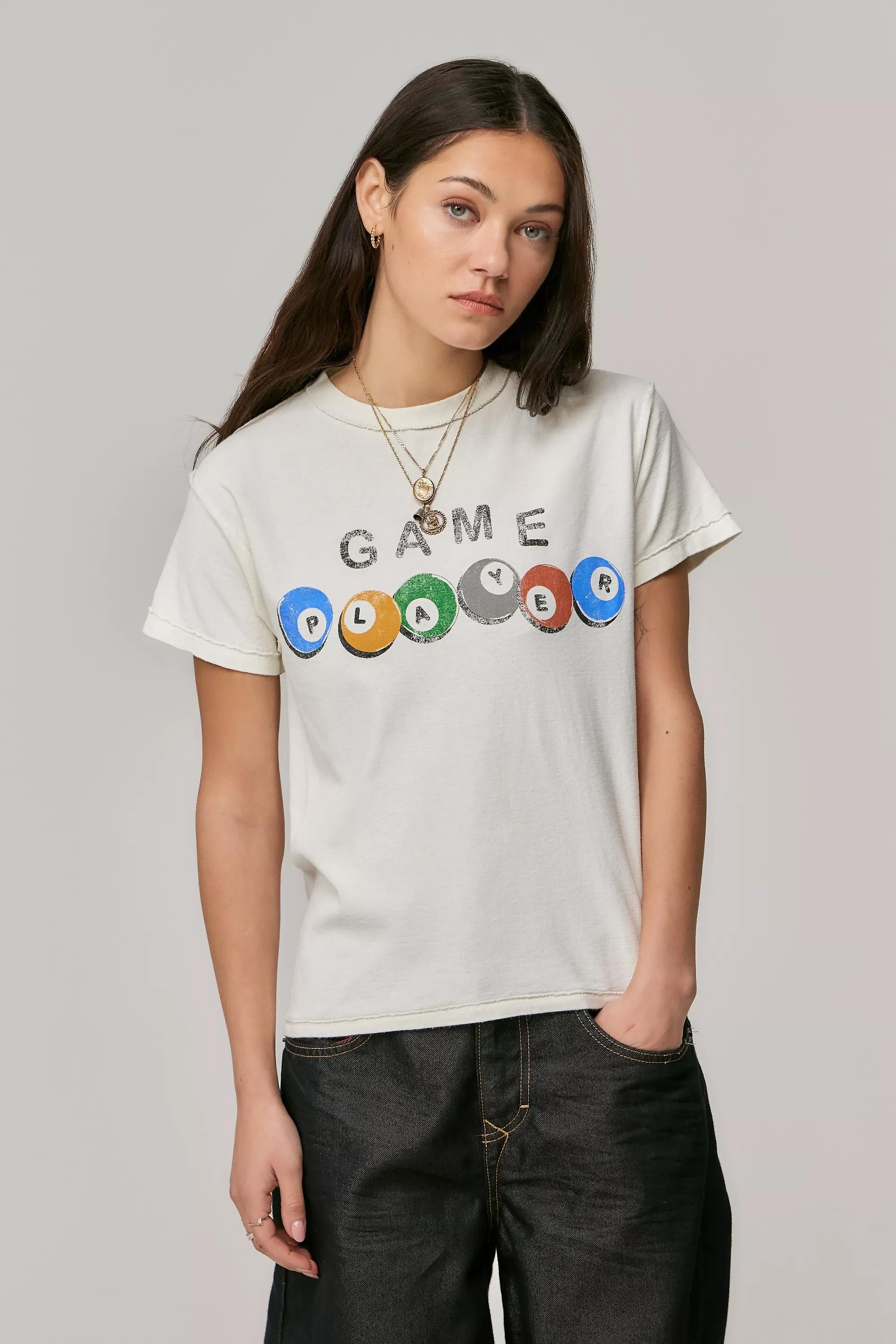 White Uo Game Player T-Shirt, , large image number 0
