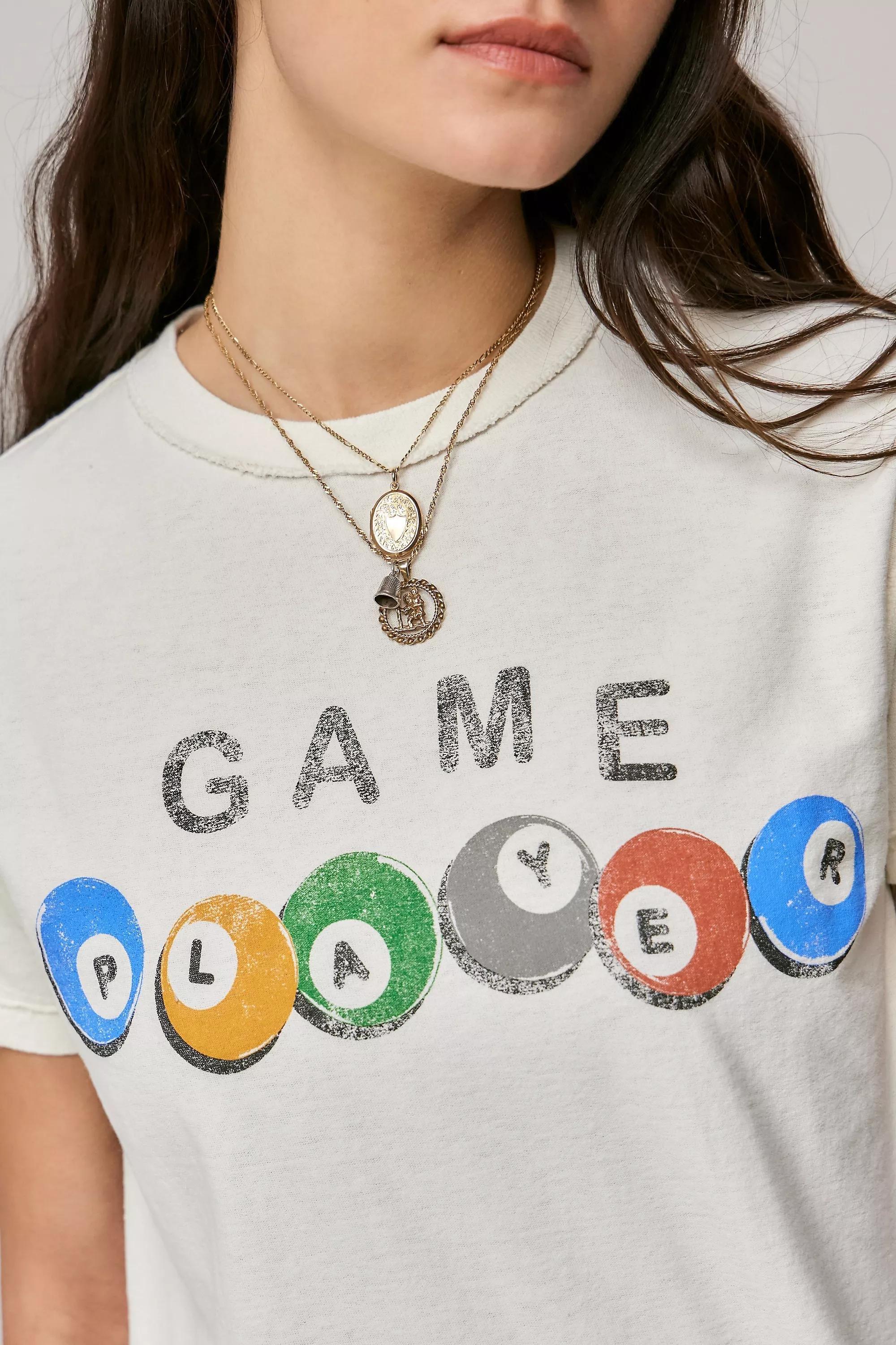 White Uo Game Player T-Shirt, , large image number 1