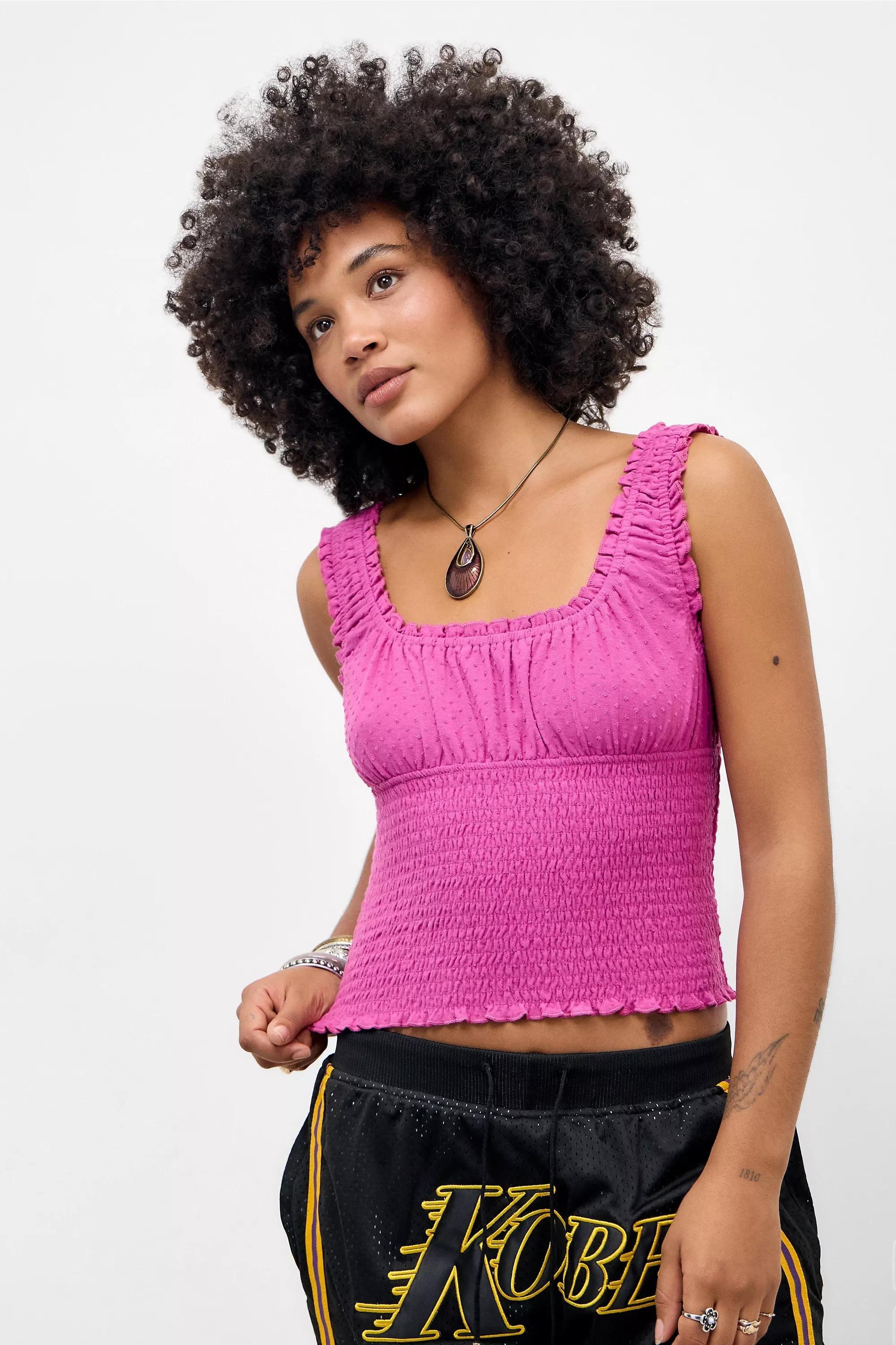 UO Sienna Ruffle Crop Top, PINK, large image number 0