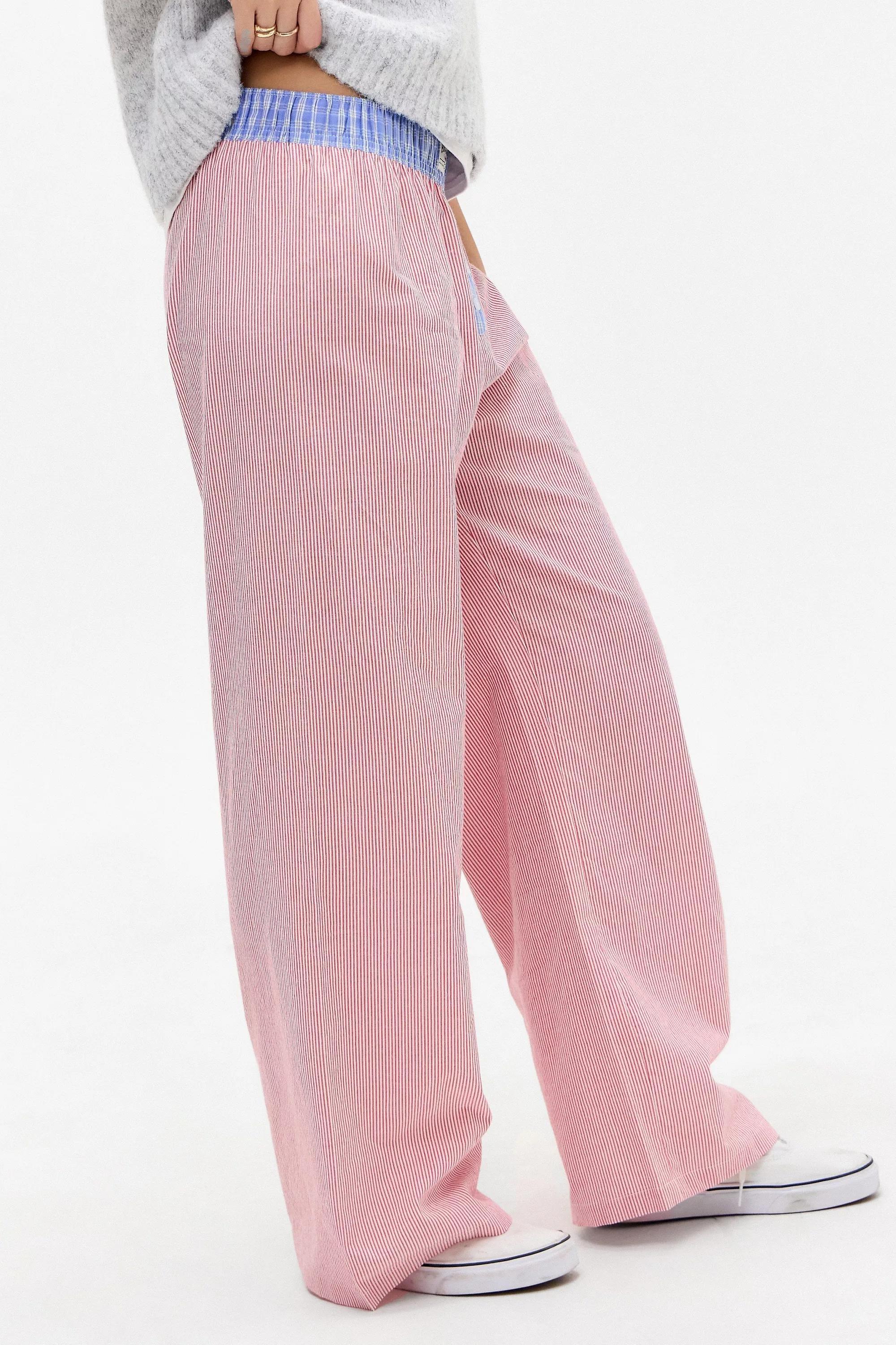 Red Bdg Red Contrast Stripe Pyjama Trousers, , large image number 4