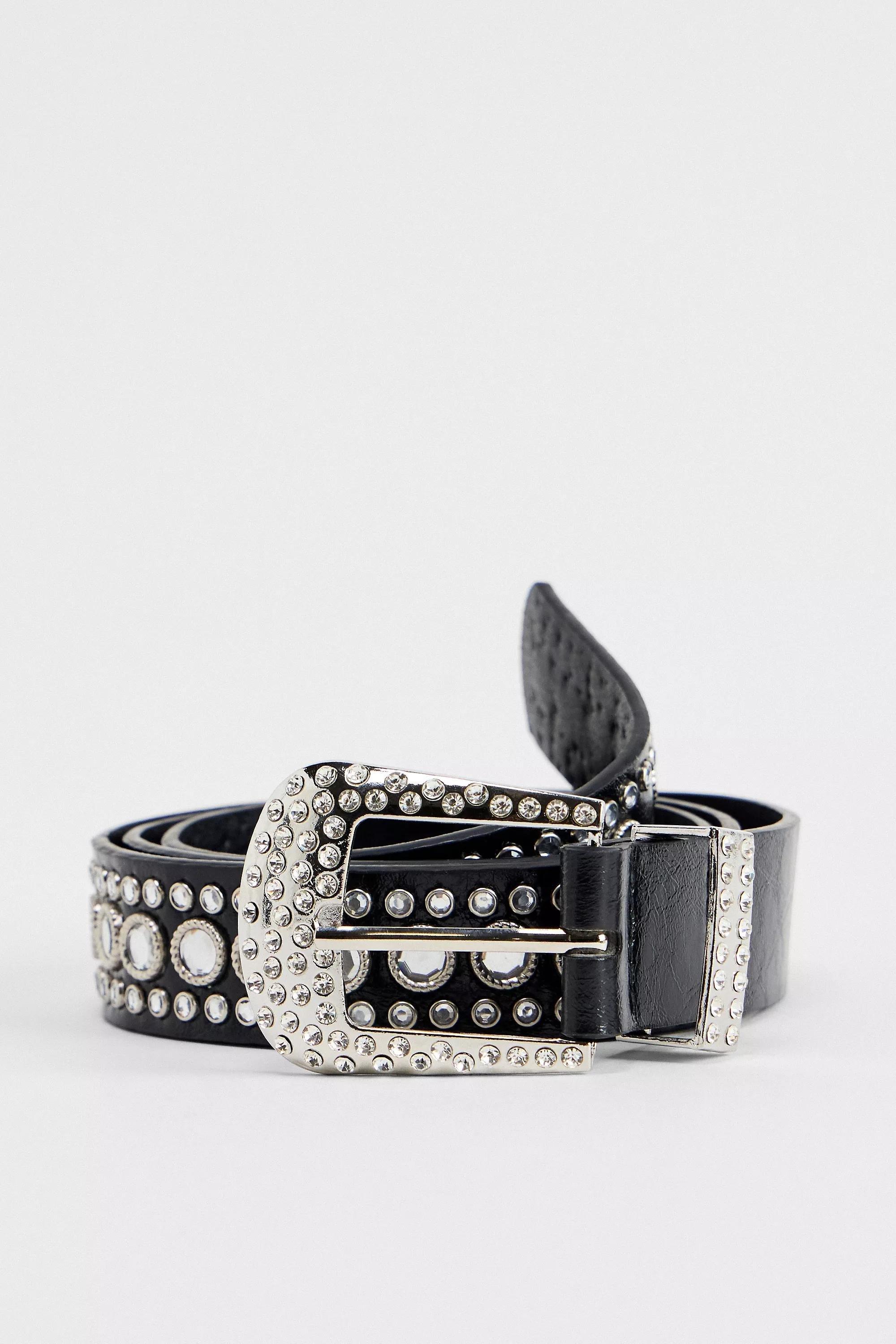 Black UO Faux Leather Belt, BLK, large image number 1