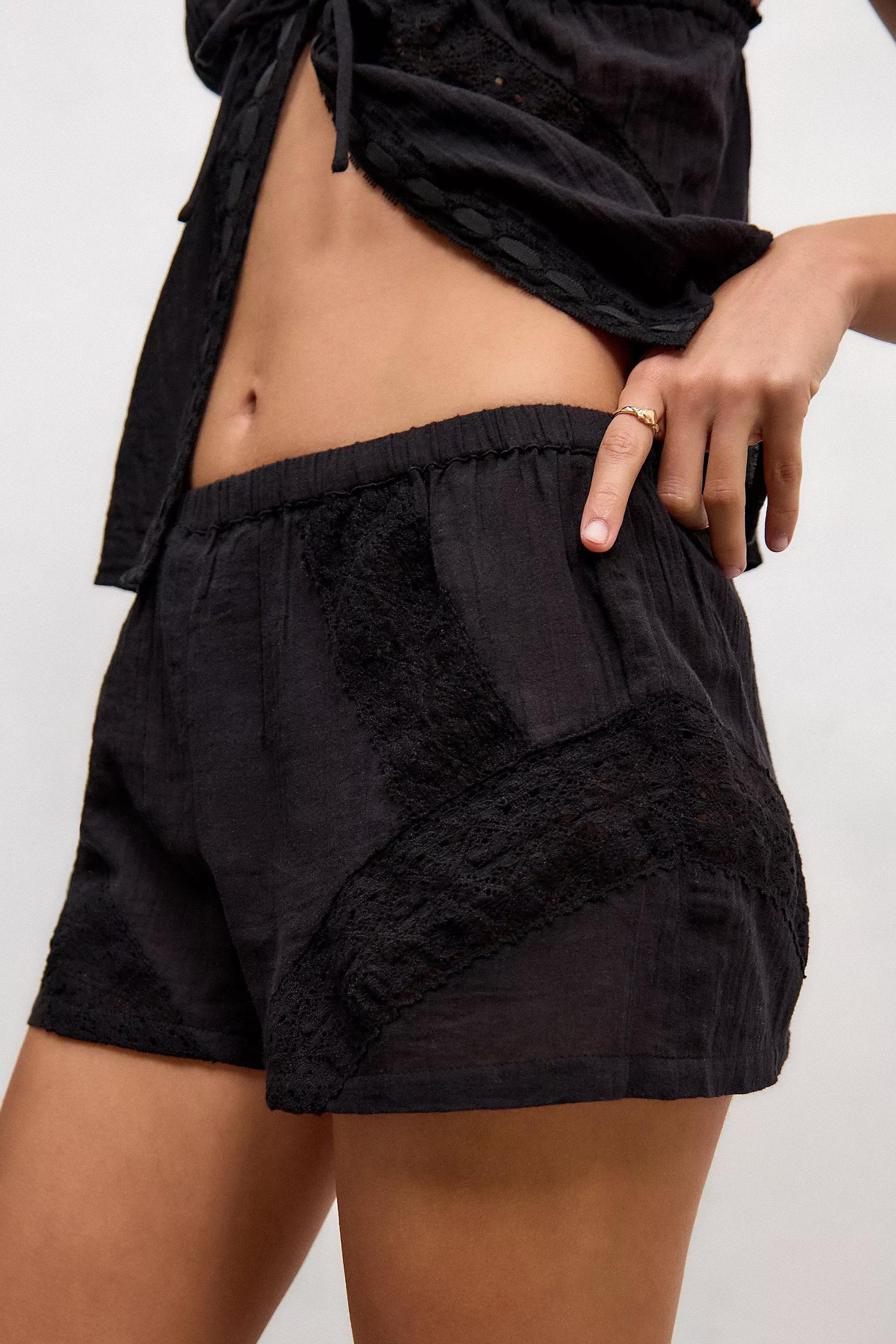 Black Out From Under Cotton Shorts, BLK, large image number 0