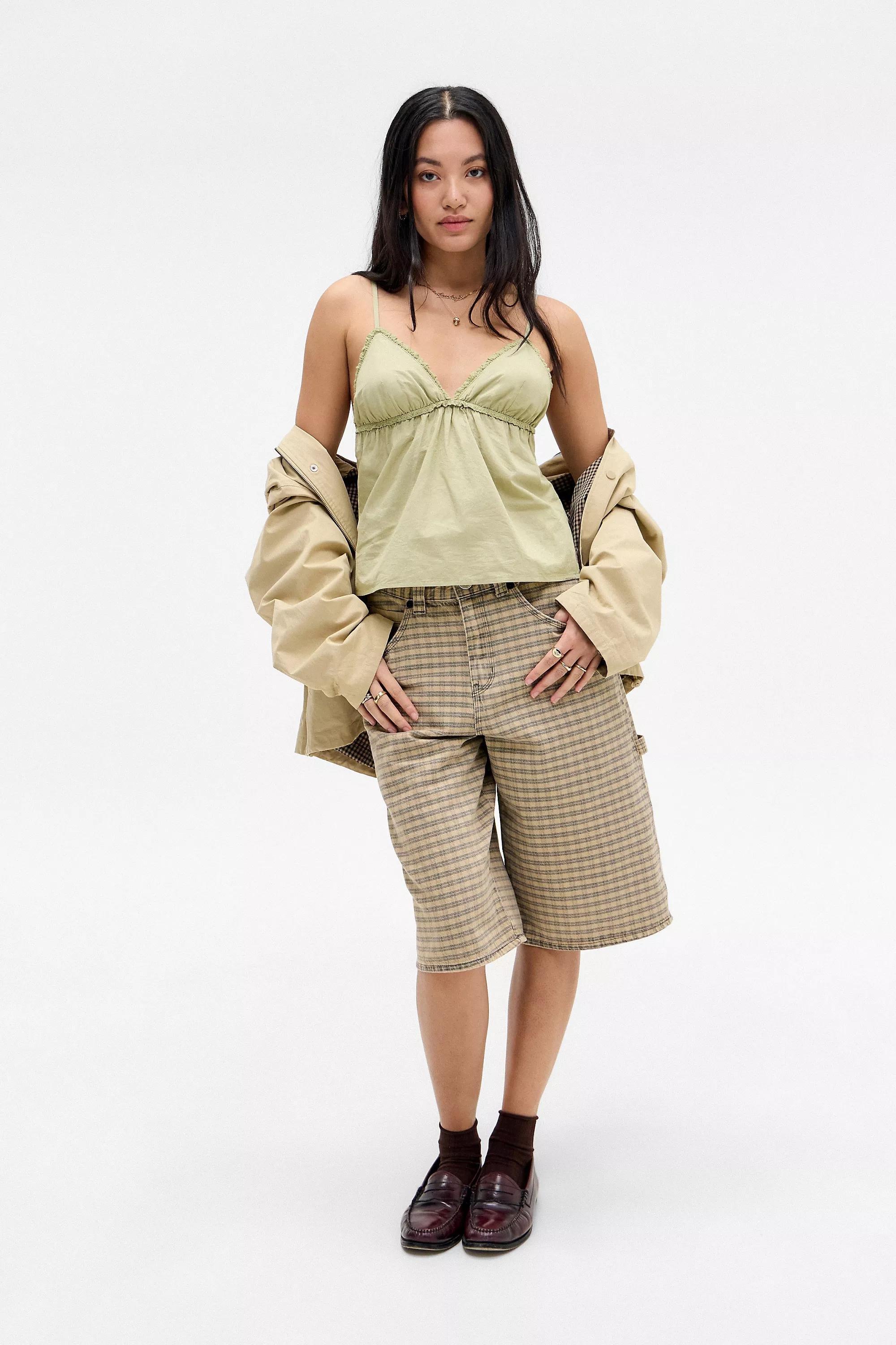 Khaki Out From Under Laundered Cotton Cami, , large image number 1