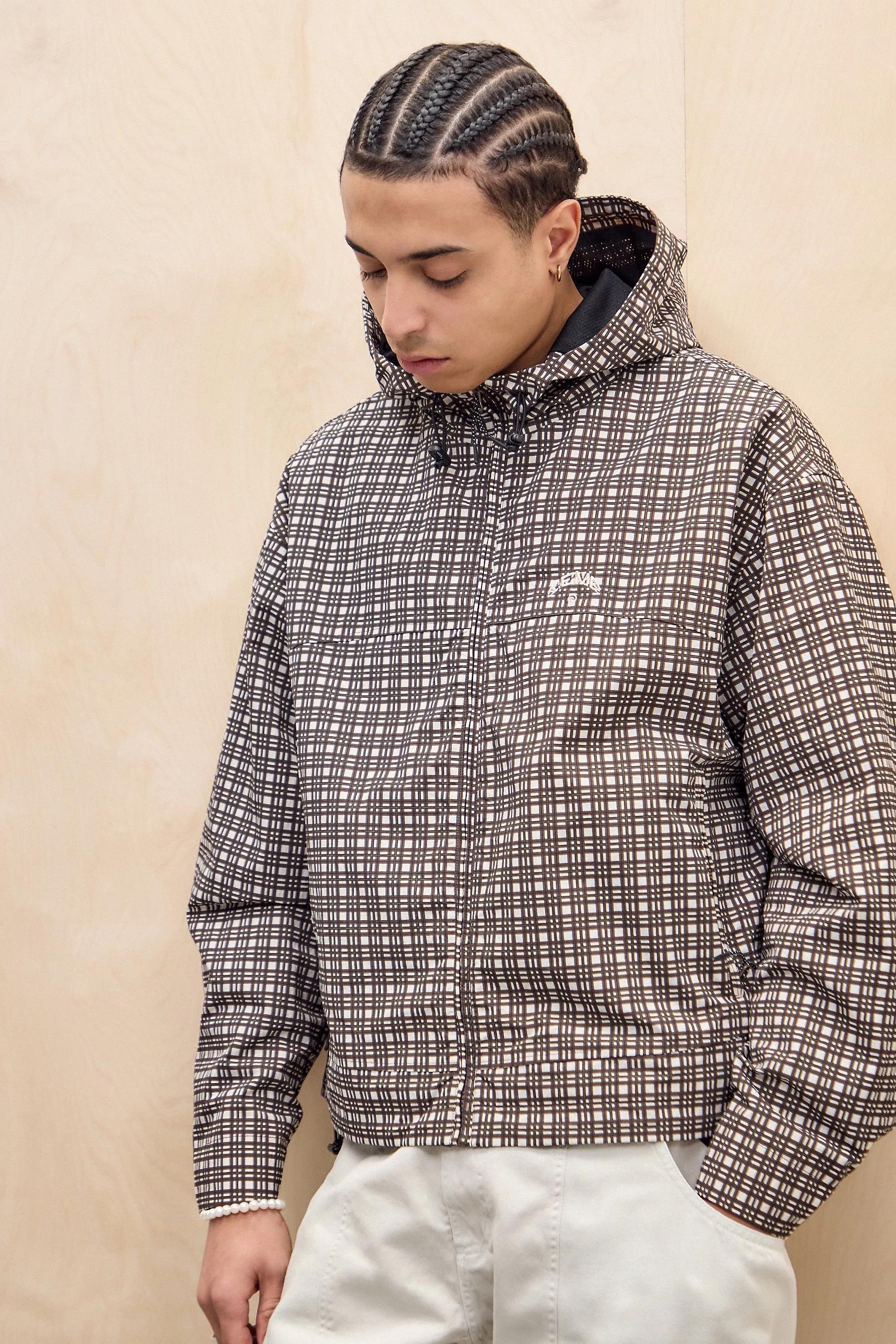 Brown Temp Surf Co Uo Exclusive Check Jacket, , large image number 0