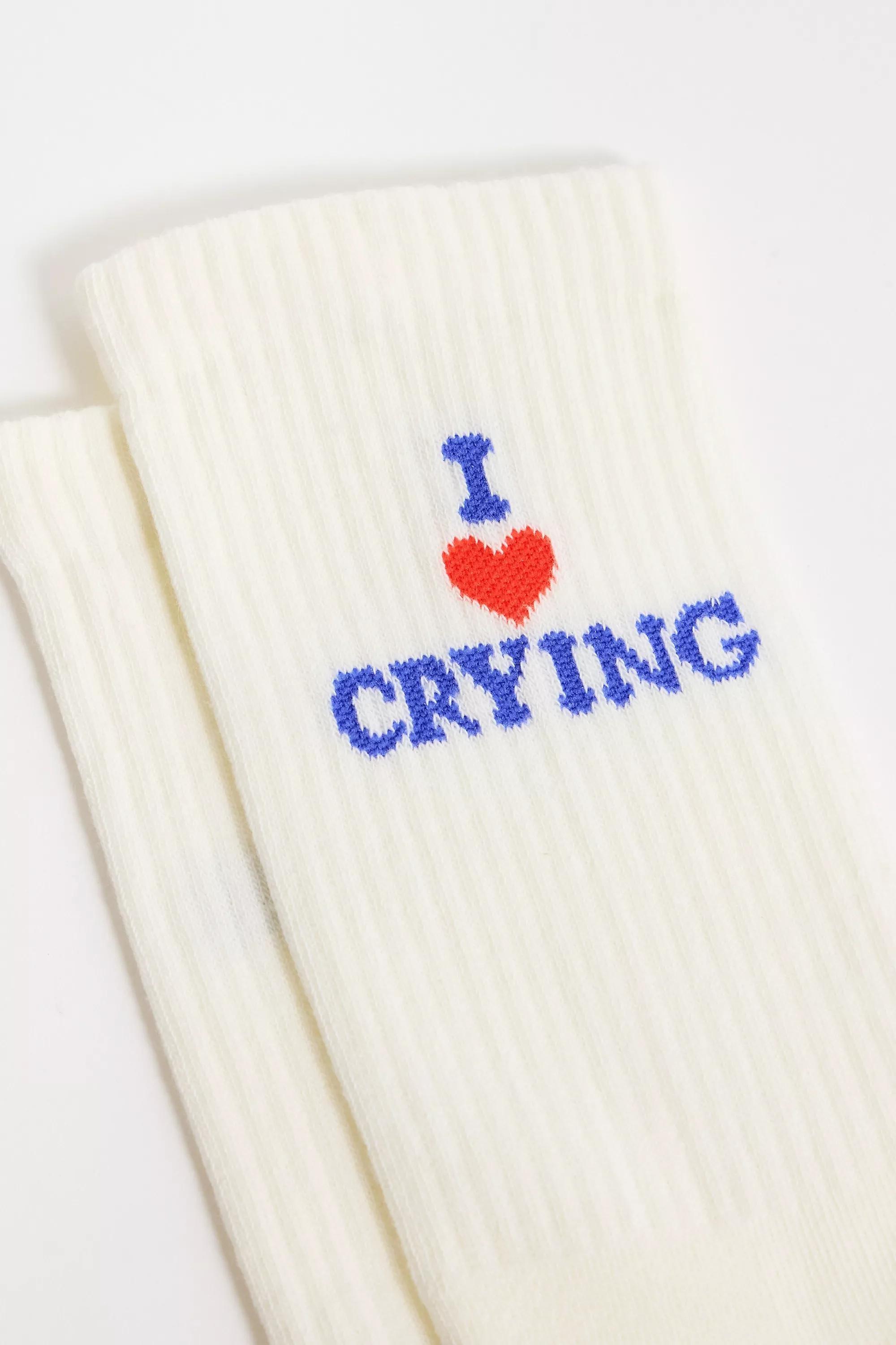 White Out From Under I Heart Crying Socks, A301_0213, large image number 1