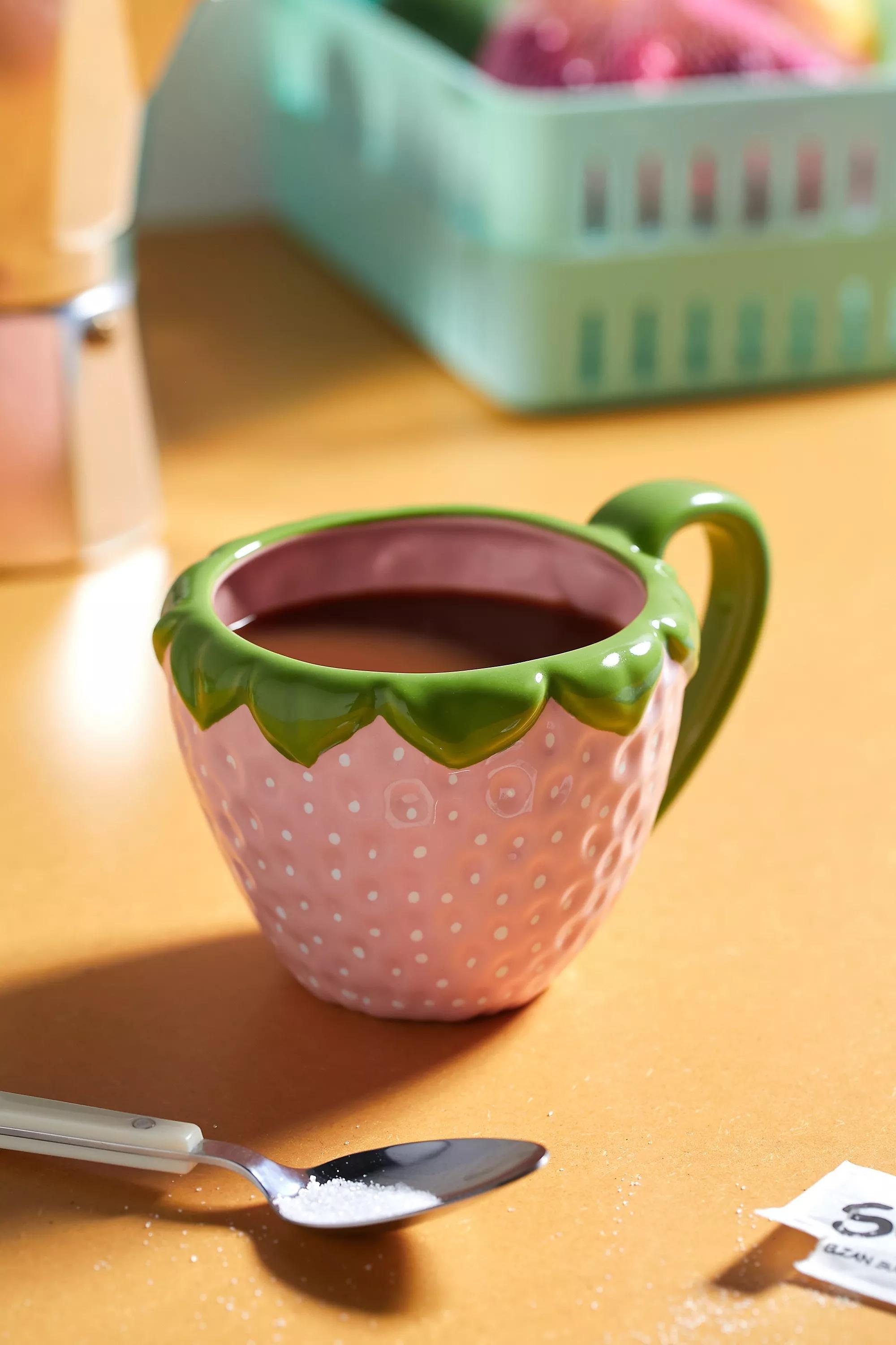 Pink Strawberry Shaped Mug, PINK, large image number 0