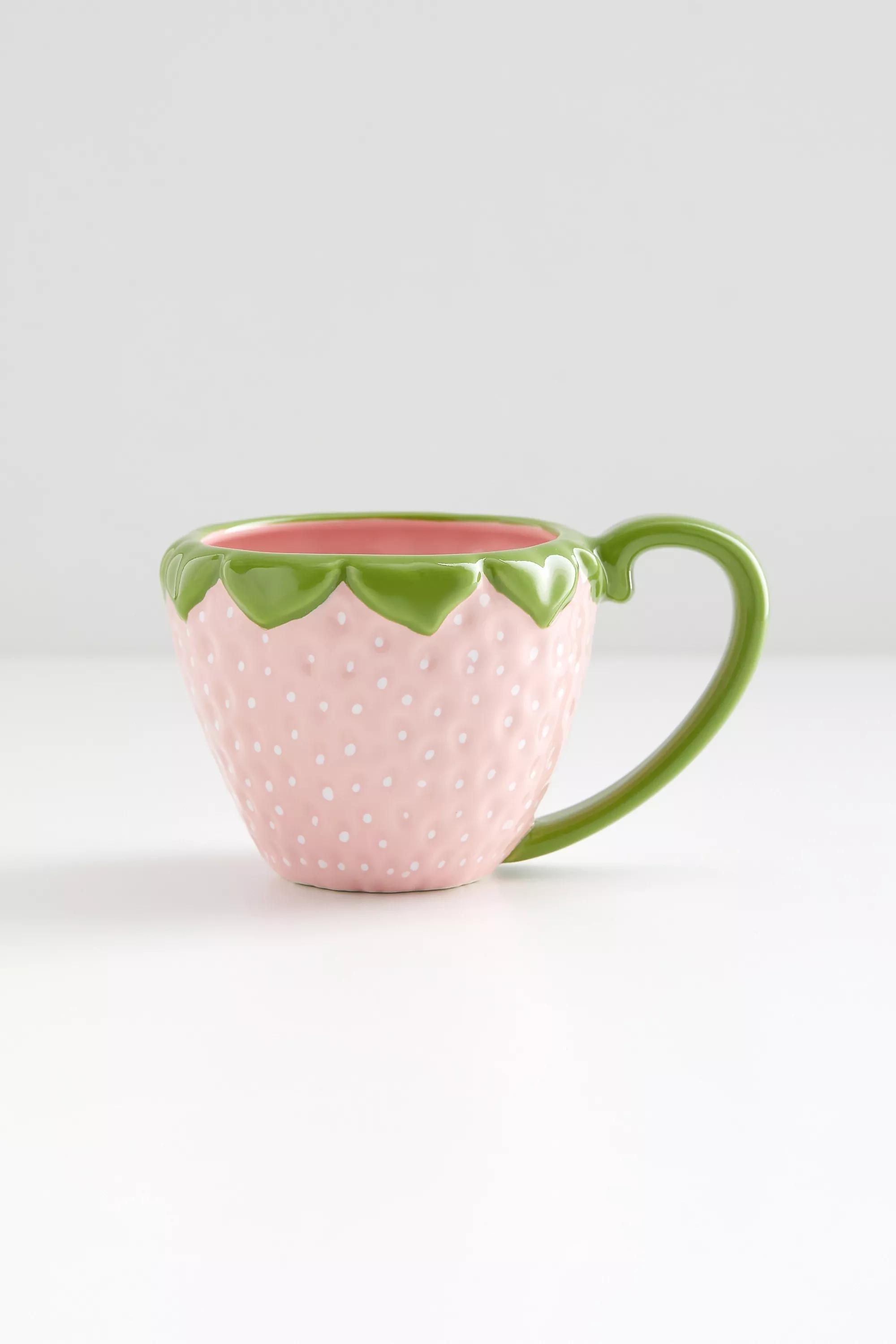Pink Strawberry Shaped Mug, PINK, large image number 1