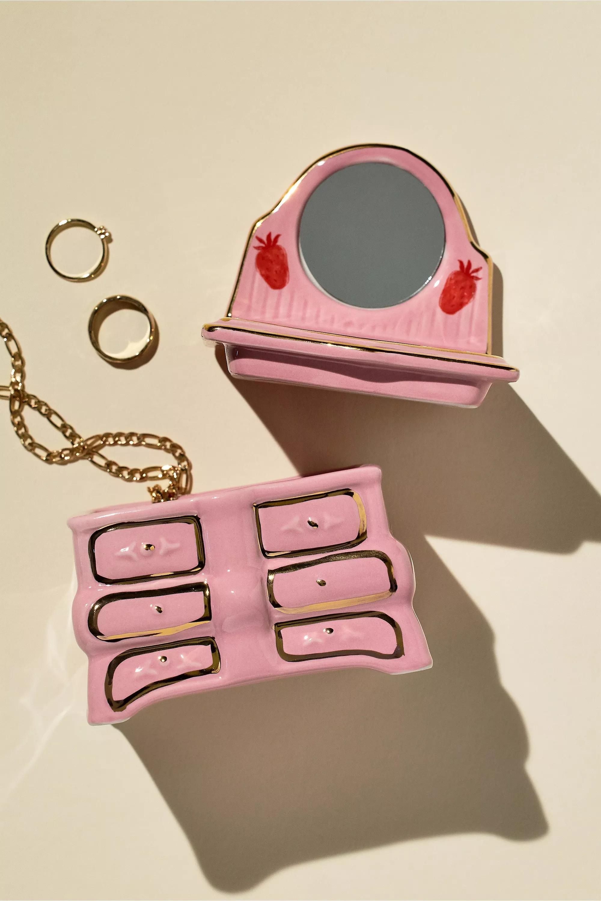 Pink Dresser Trinket Box, PINK, large image number 0