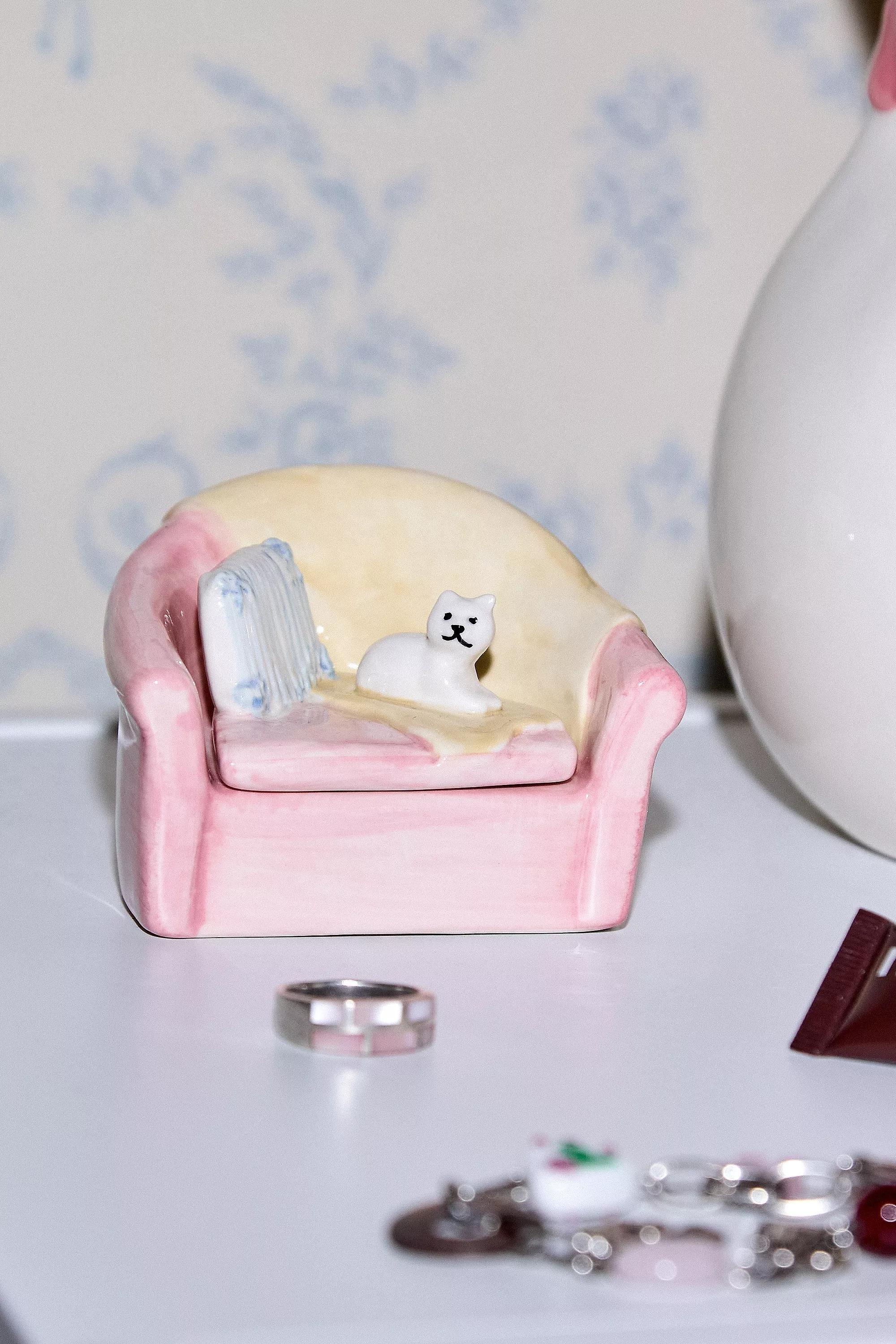 Multicolour Cat Sofa Trinket Box, ASSORT, large image number 0