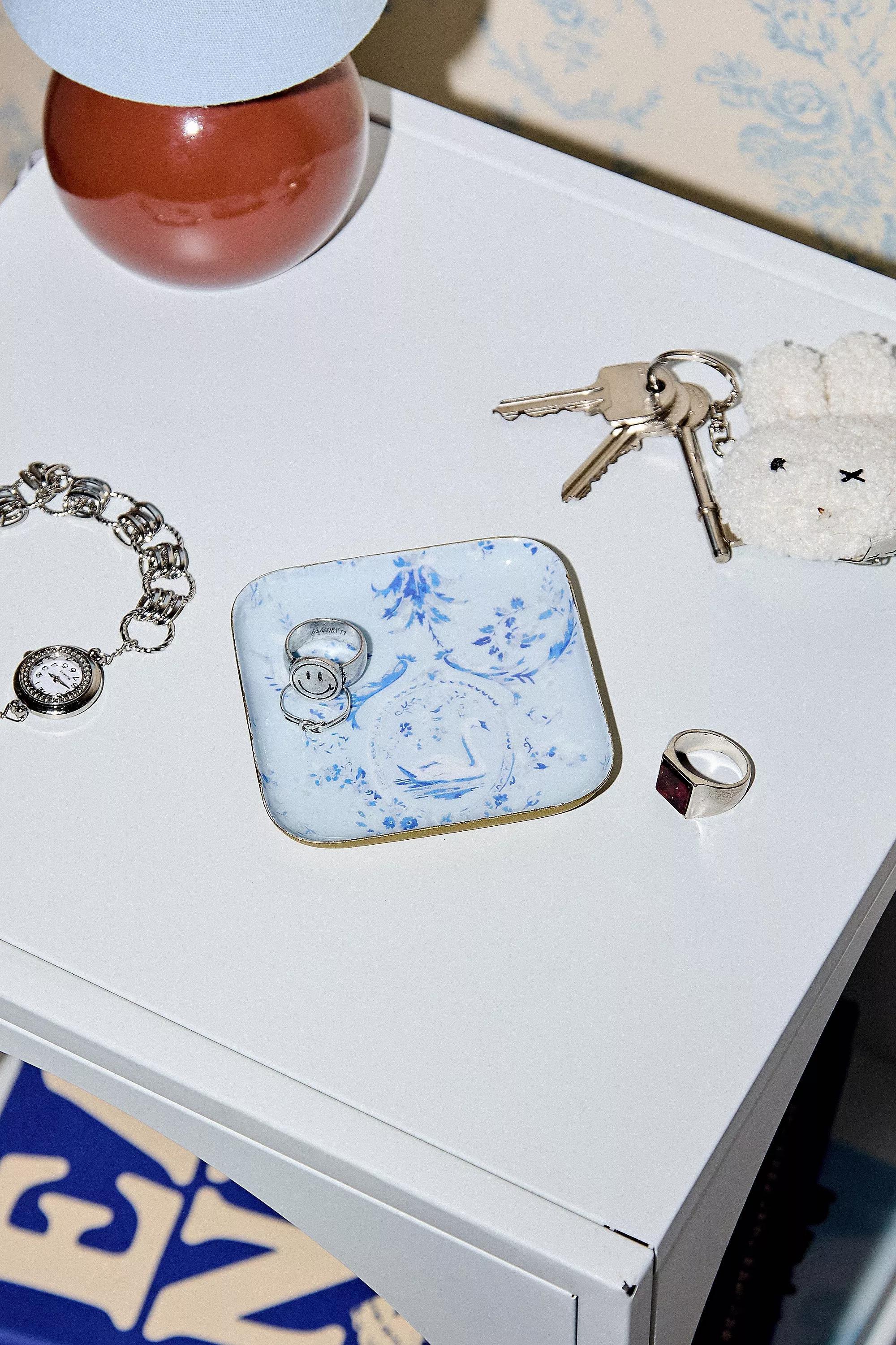 Blue Swan Trinket Dish, BLUE, large image number 1