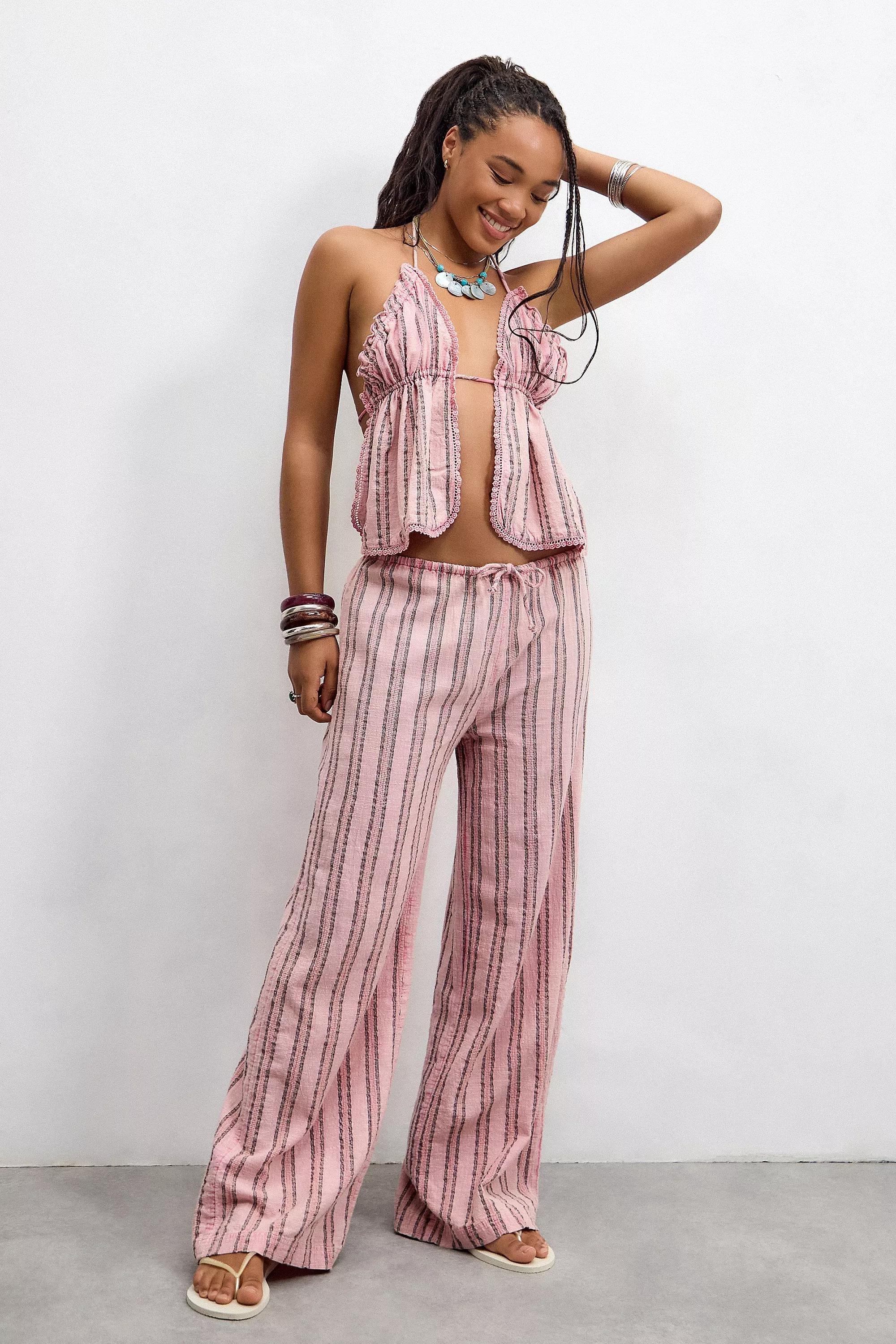 Pink Out From Under Striped Tank Top, , large image number 1