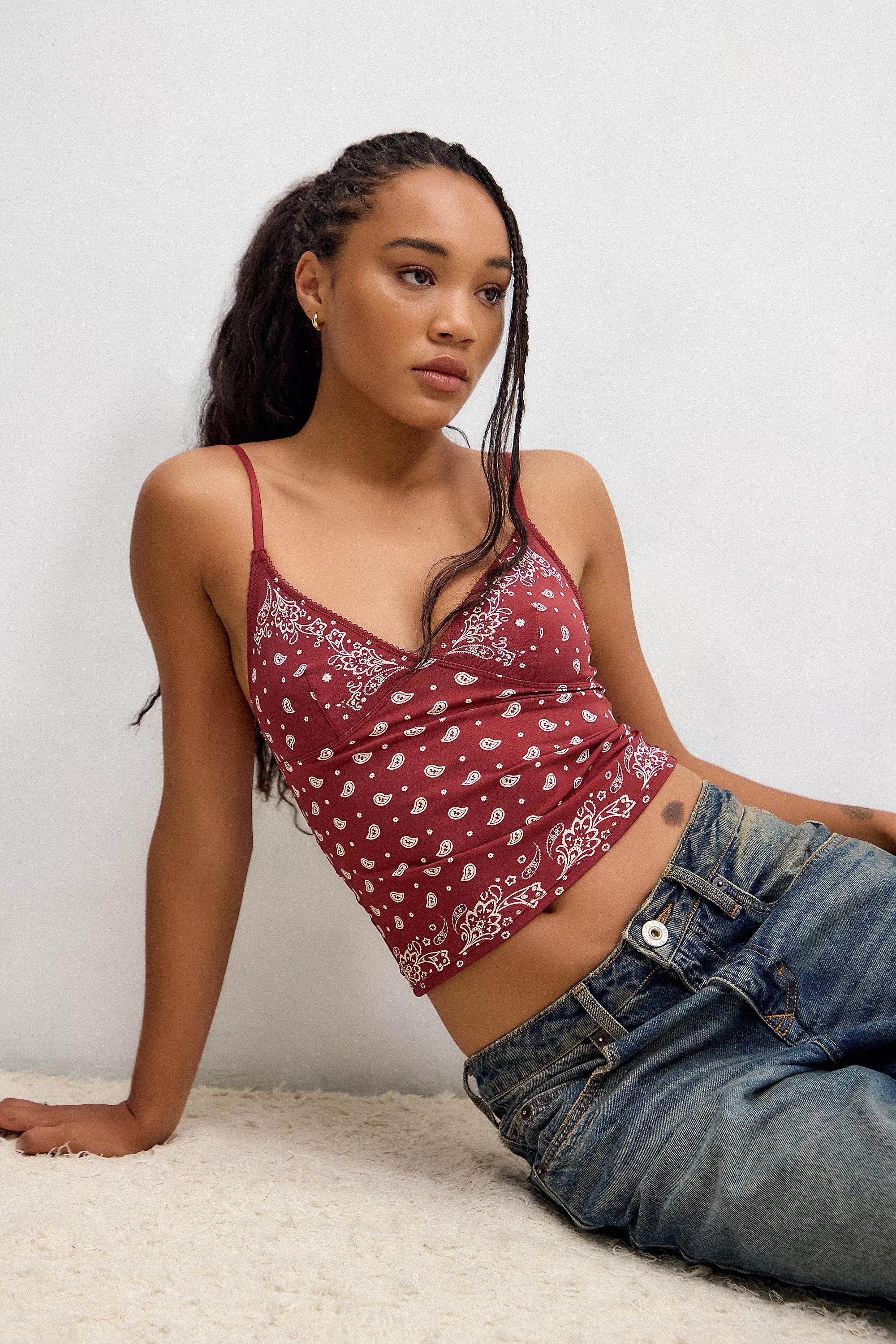 Red Out From Under Je T'Aime Bandana Cami, , large image number 0