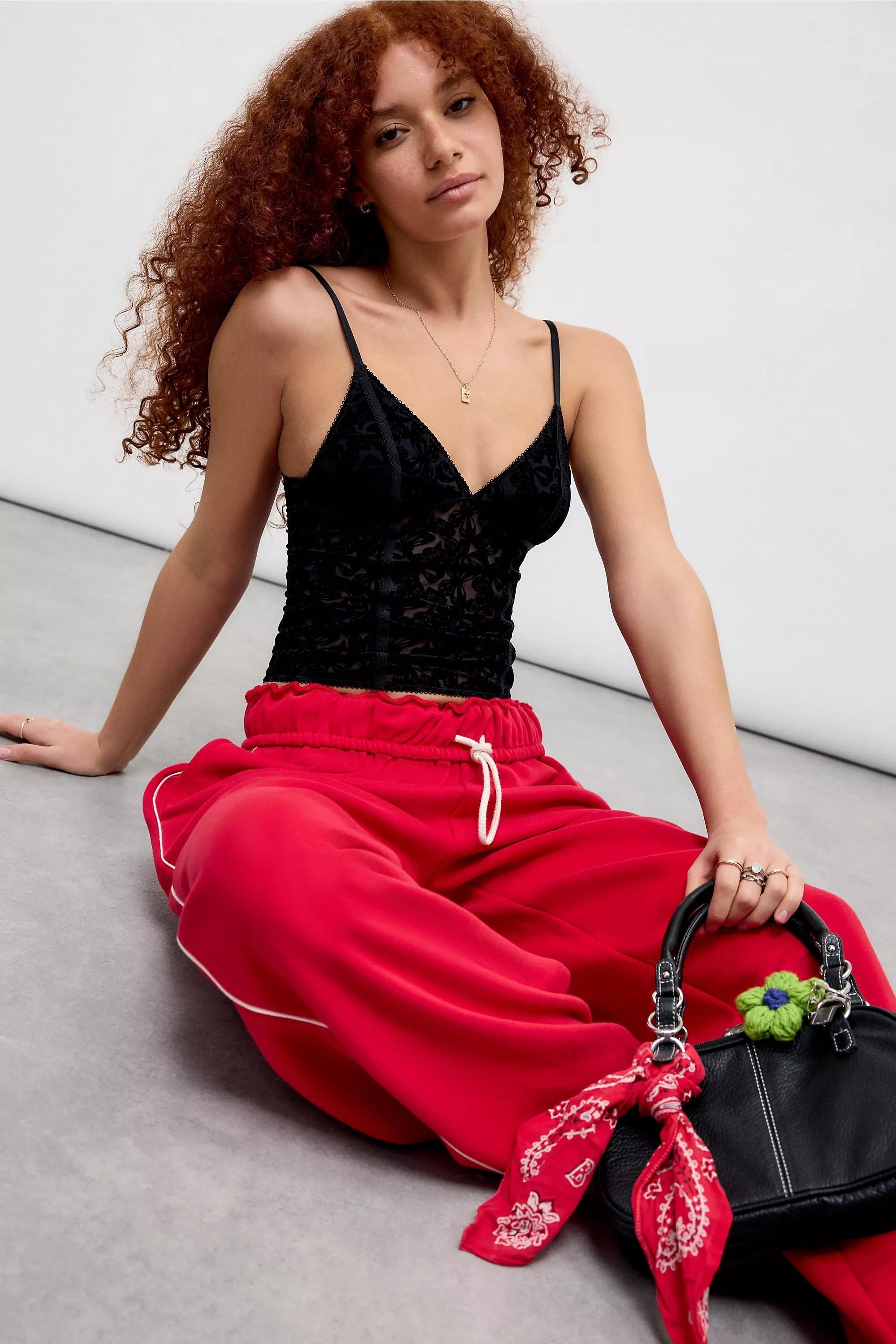 Black Flocked Tank Top, BLK, large image number 7