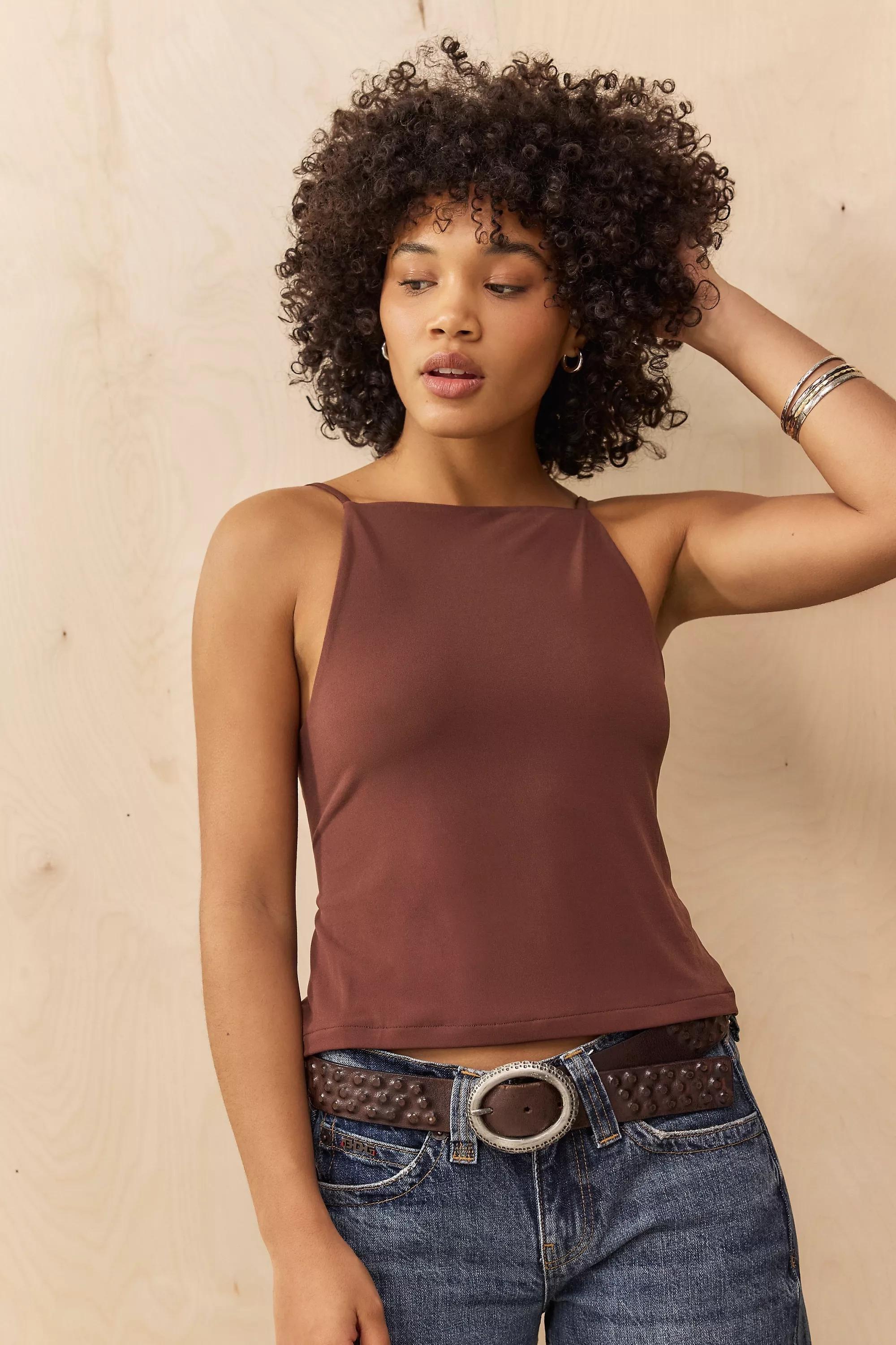 Brown Silence + Noise Carrie Backless Top, , large image number 0