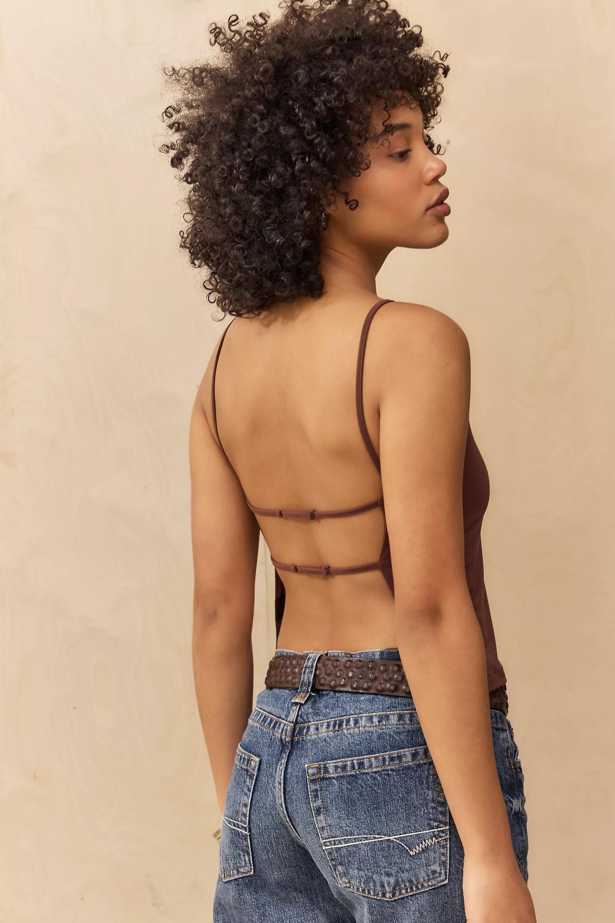 Brown Silence + Noise Carrie Backless Top, , large image number 1