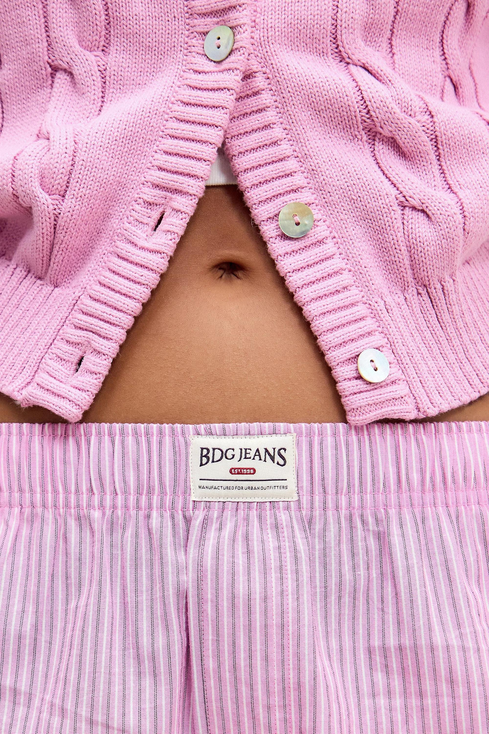 Pink Bdg Bold Stripe Boxer Shorts, , large image number 1